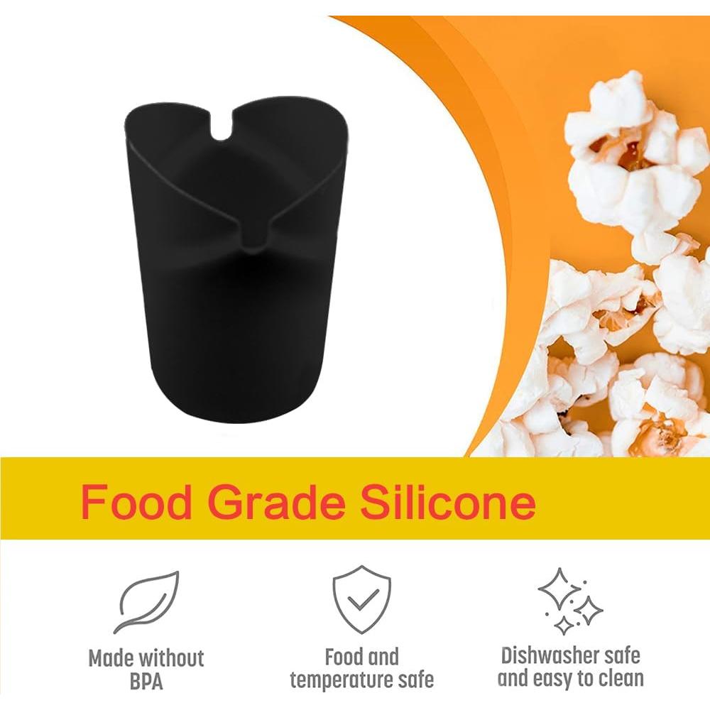 Popcorn Popper de Silicona Fglmctsh Plegable 1.5-3 min Negro