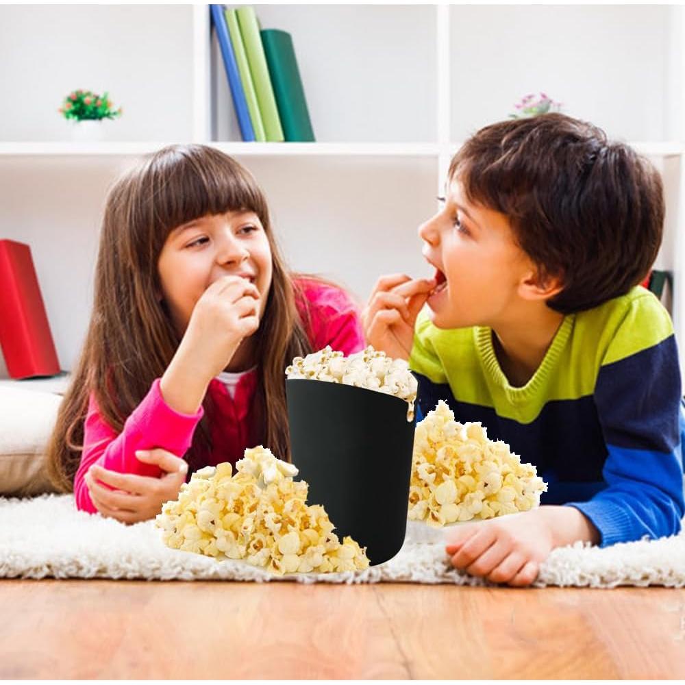 Popcorn Popper de Silicona Fglmctsh Plegable 1.5-3 min Negro