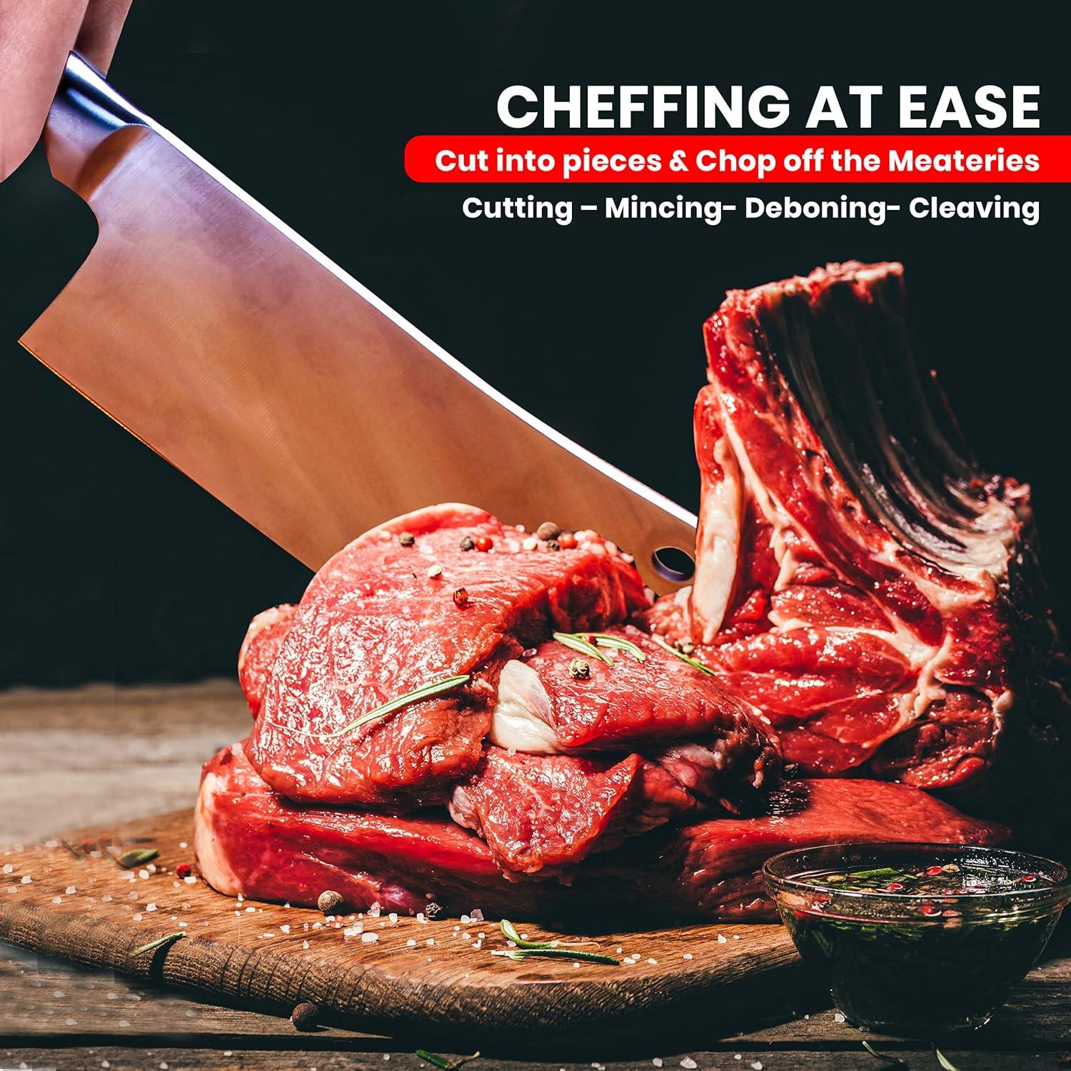 Cuchillo de Carnicero Utopia Kitchen 12.7 cm Acero Inoxidable Negro