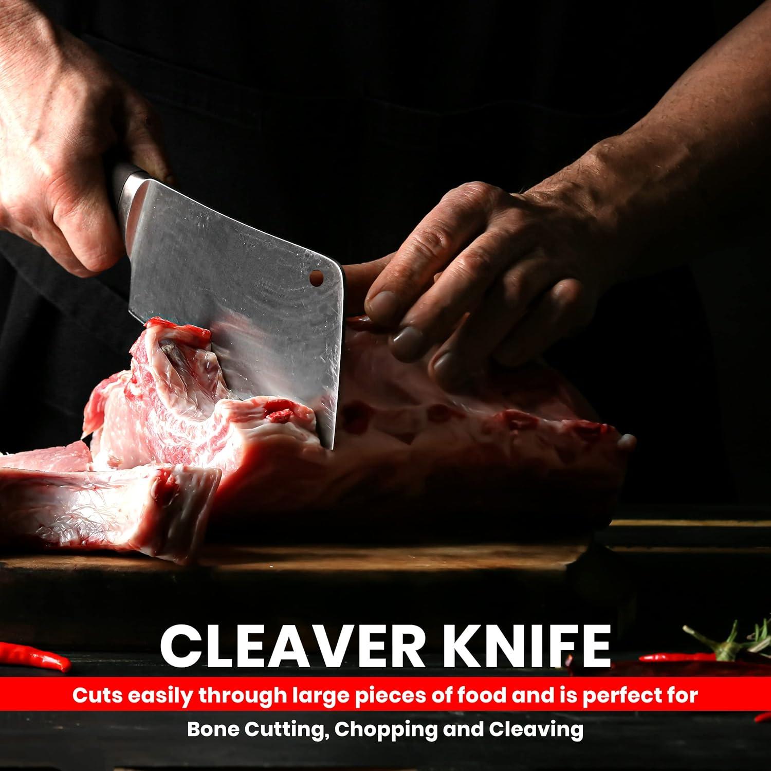 Cuchillo de Carnicero Utopia Kitchen 12.7 cm Acero Inoxidable Negro