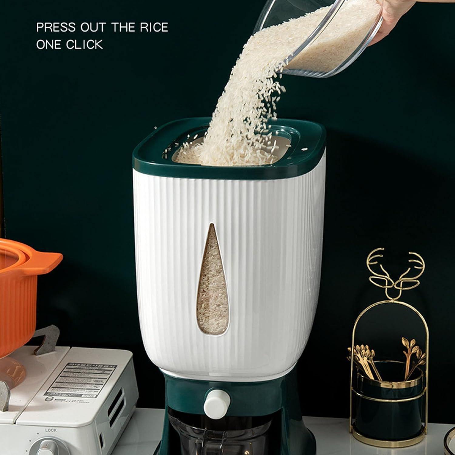 Dispensador de Arroz 10kg Fosa con Taza Medidora Verde