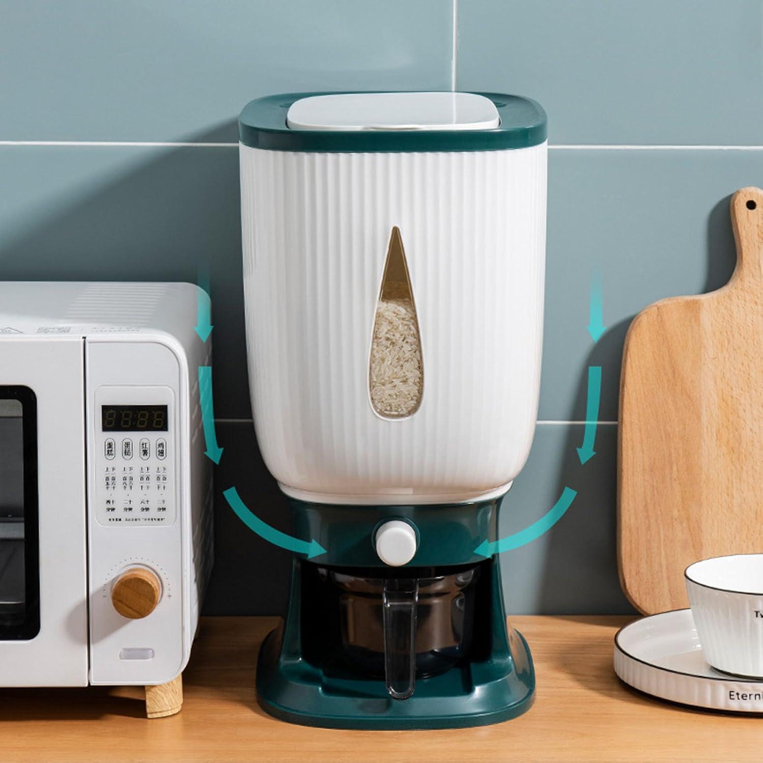 Dispensador de Arroz 10kg Fosa con Taza Medidora Verde