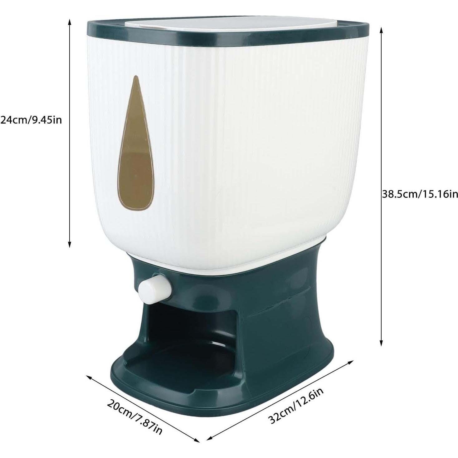 Dispensador de Arroz 10kg Fosa con Taza Medidora Verde