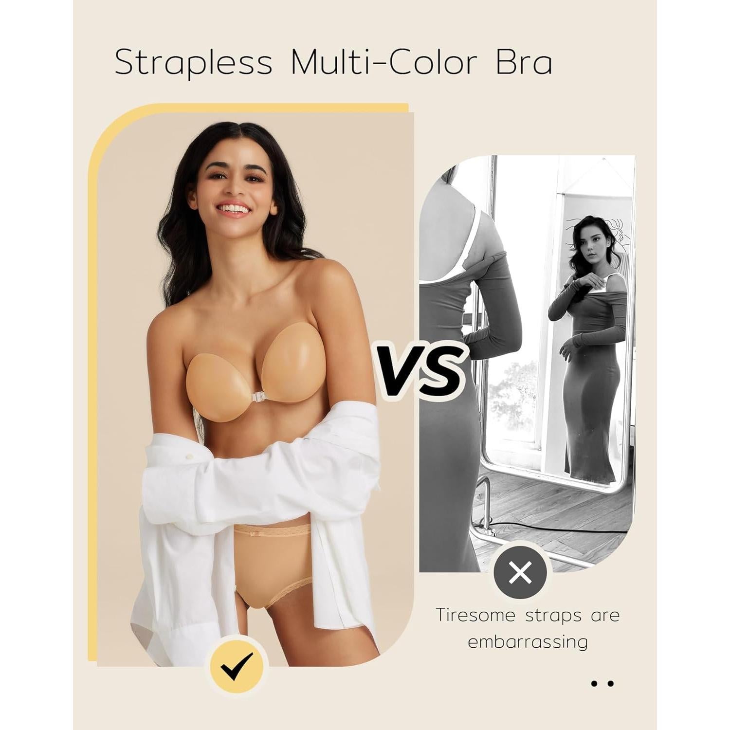 Sujetador Adhesivo Niidor Sin Tirantes Crema Talla B