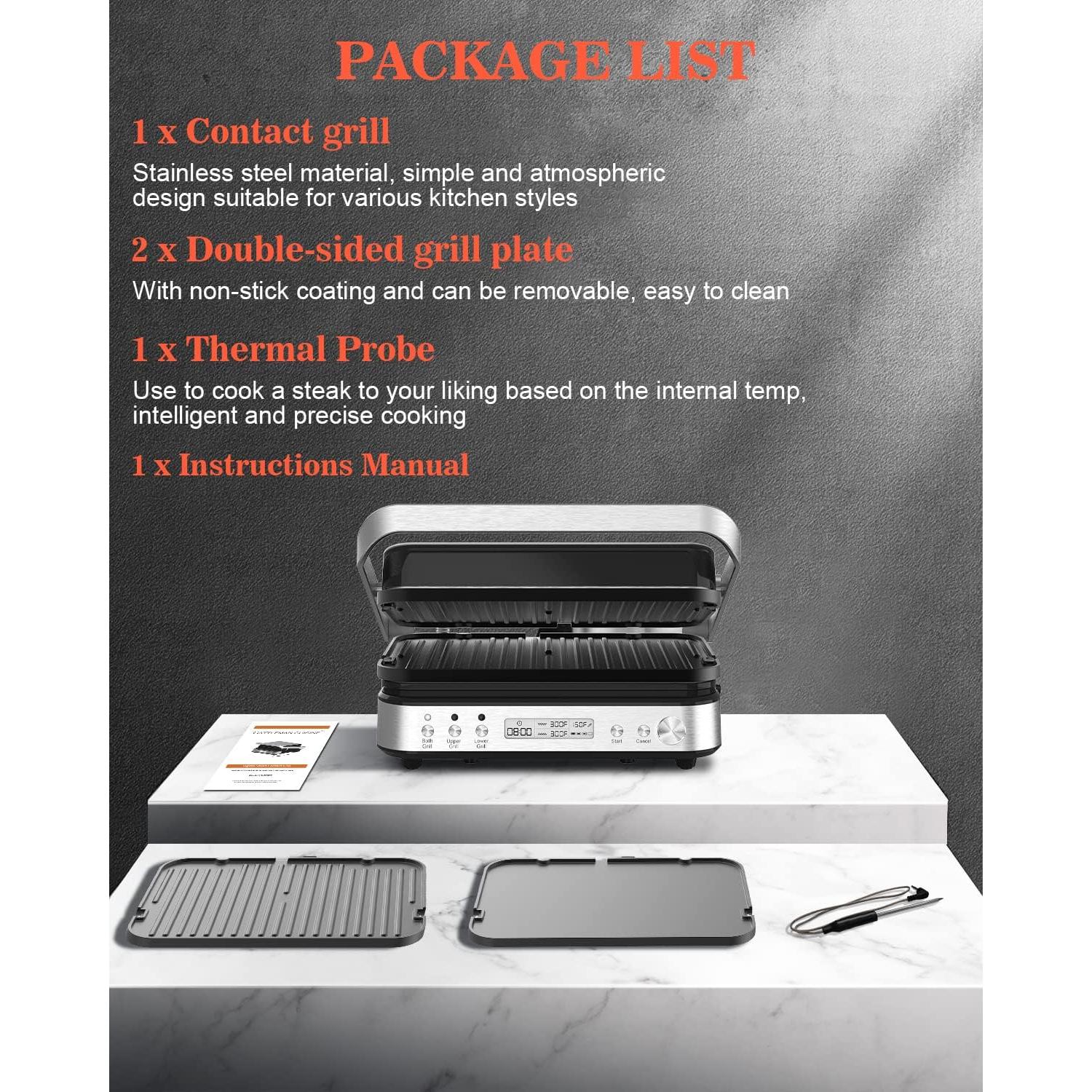 Parrilla y Plancha de Contacto CATTLEMAN CUISINE 1600W