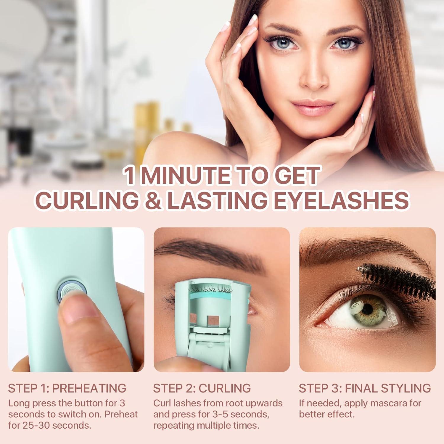 Rizador de Pestañas Eléctrico MLEN DIARY Verde Recargable USB