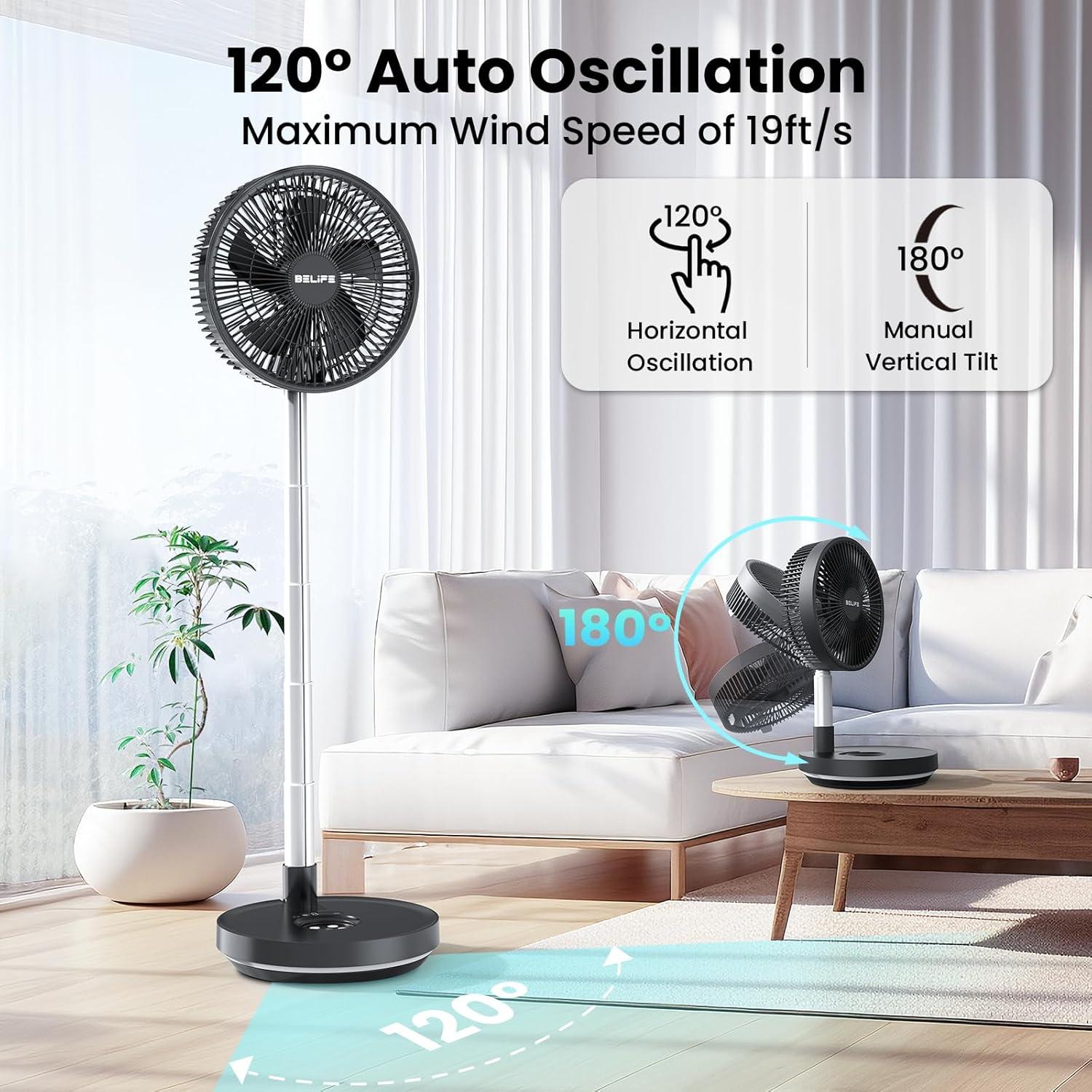 Ventilador Portátil Belife X10 Inalámbrico 7200mAh Oscilante