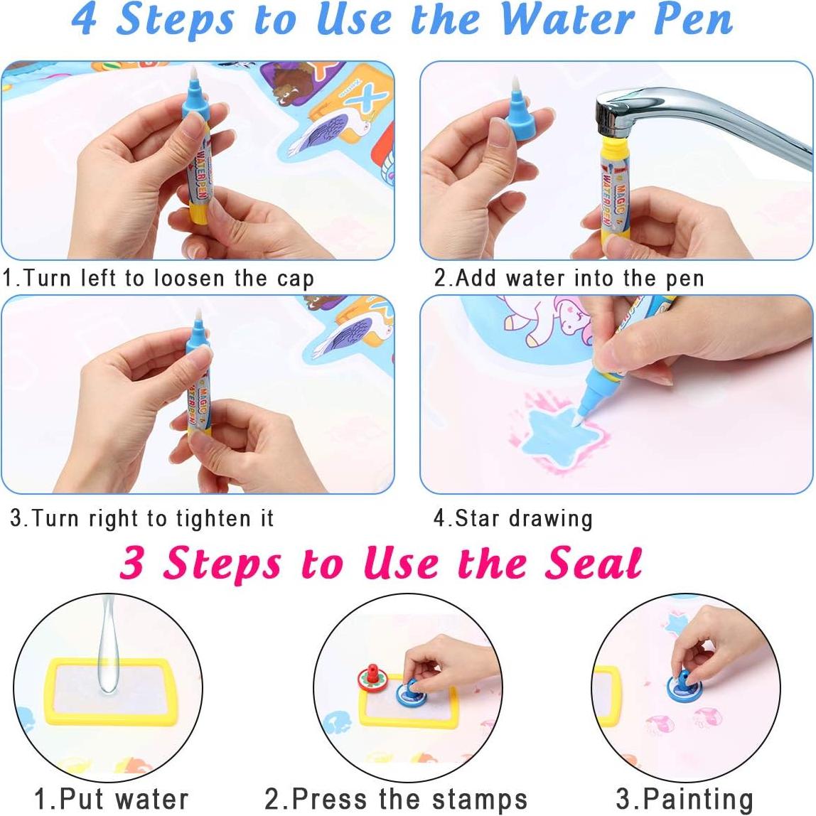 Alfombra Mágica de Agua WIWAPLEX 100x100 cm para Niños