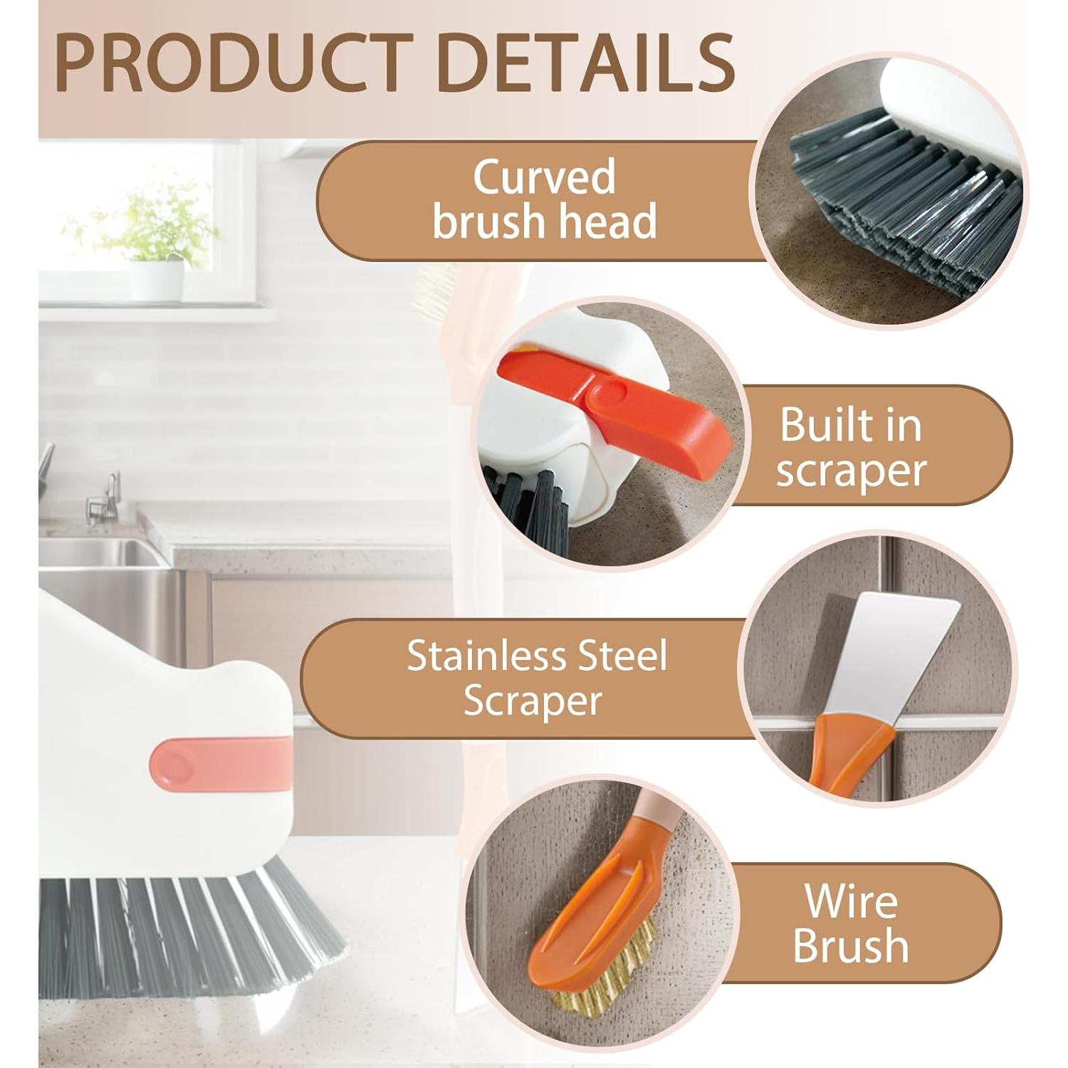 Juego de Cepillos de Limpieza JIANGLAI 2 en 1 Naranja