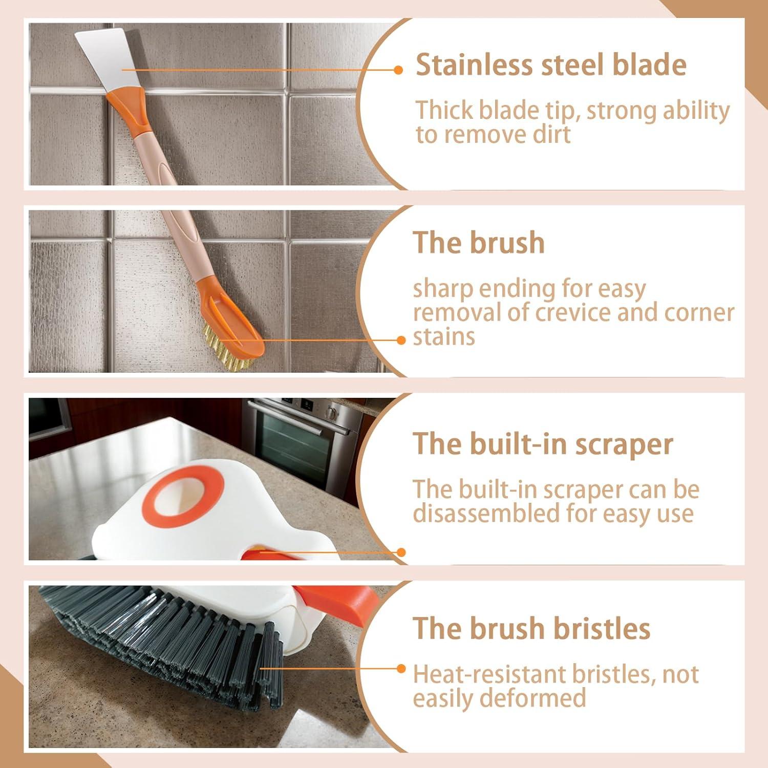 Juego de Cepillos de Limpieza JIANGLAI 2 en 1 Naranja