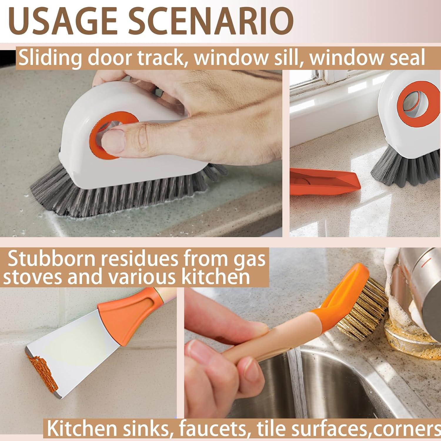 Juego de Cepillos de Limpieza JIANGLAI 2 en 1 Naranja