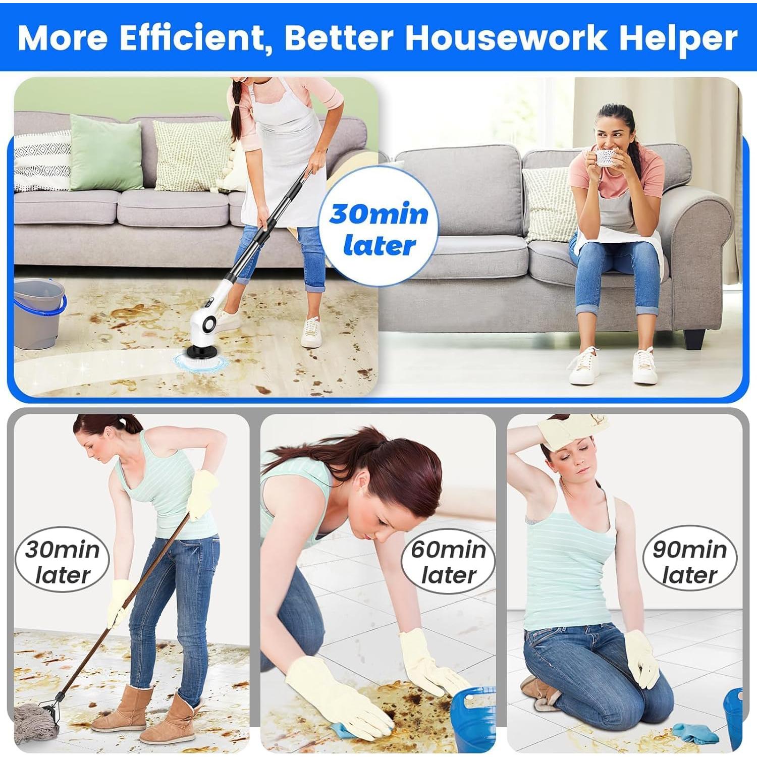 Limpiador Eléctrico TidyneSS Inalámbrico con 7 Cepillos