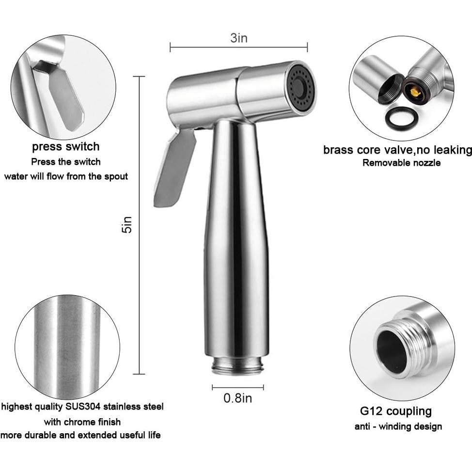 Rociador de Bidet IDMAX Acero Inoxidable Mano 13.49cm