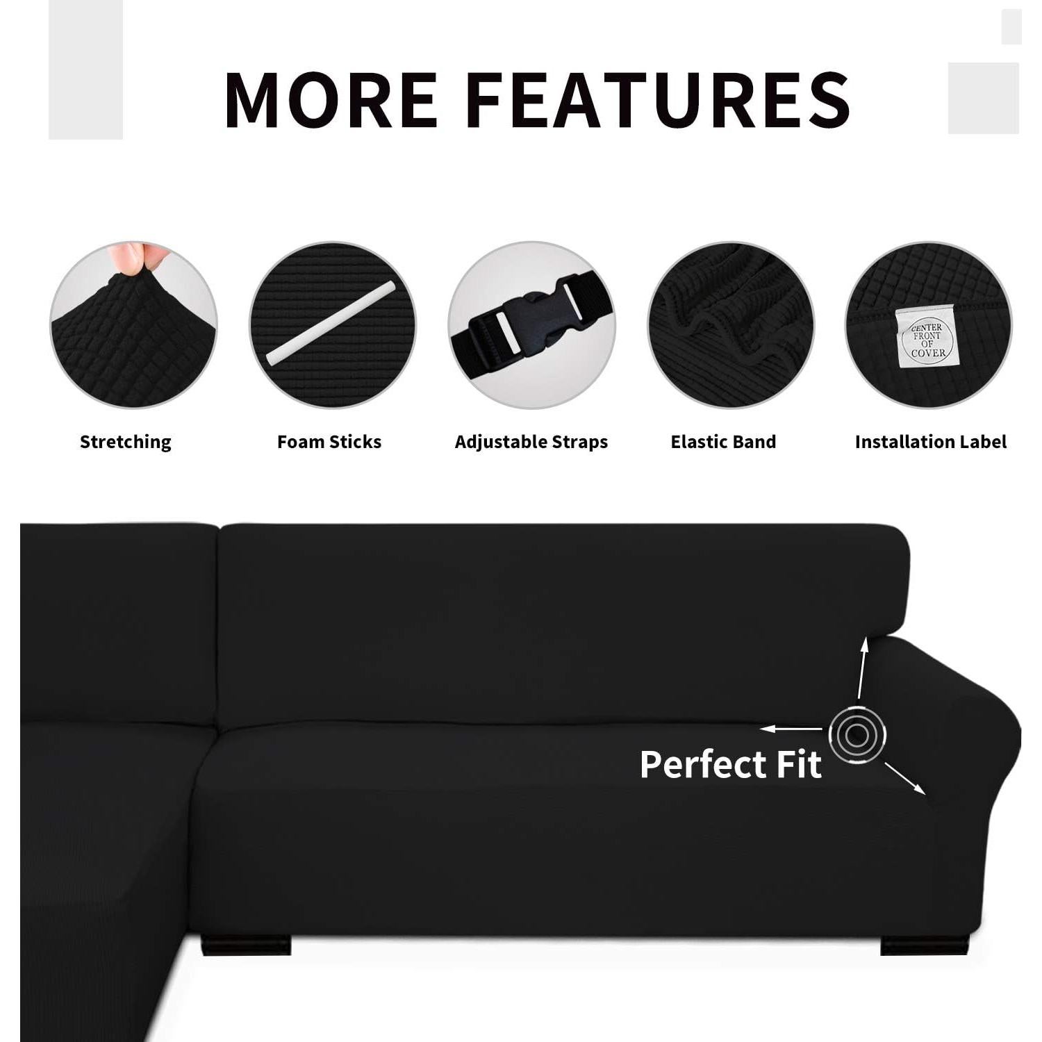 Funda de Sofá Stretch Easy-Going 2 Piezas Negro Pequeño