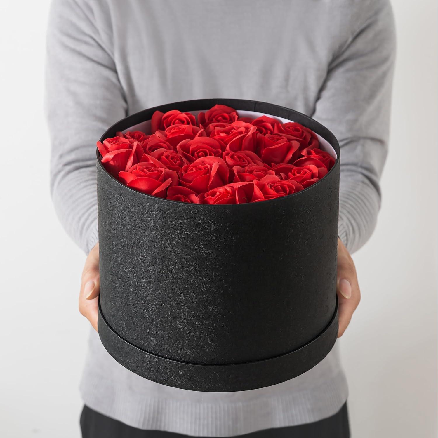 Set de 3 Cajas Redondas Soul & Lane - Cartón Negro para Flores