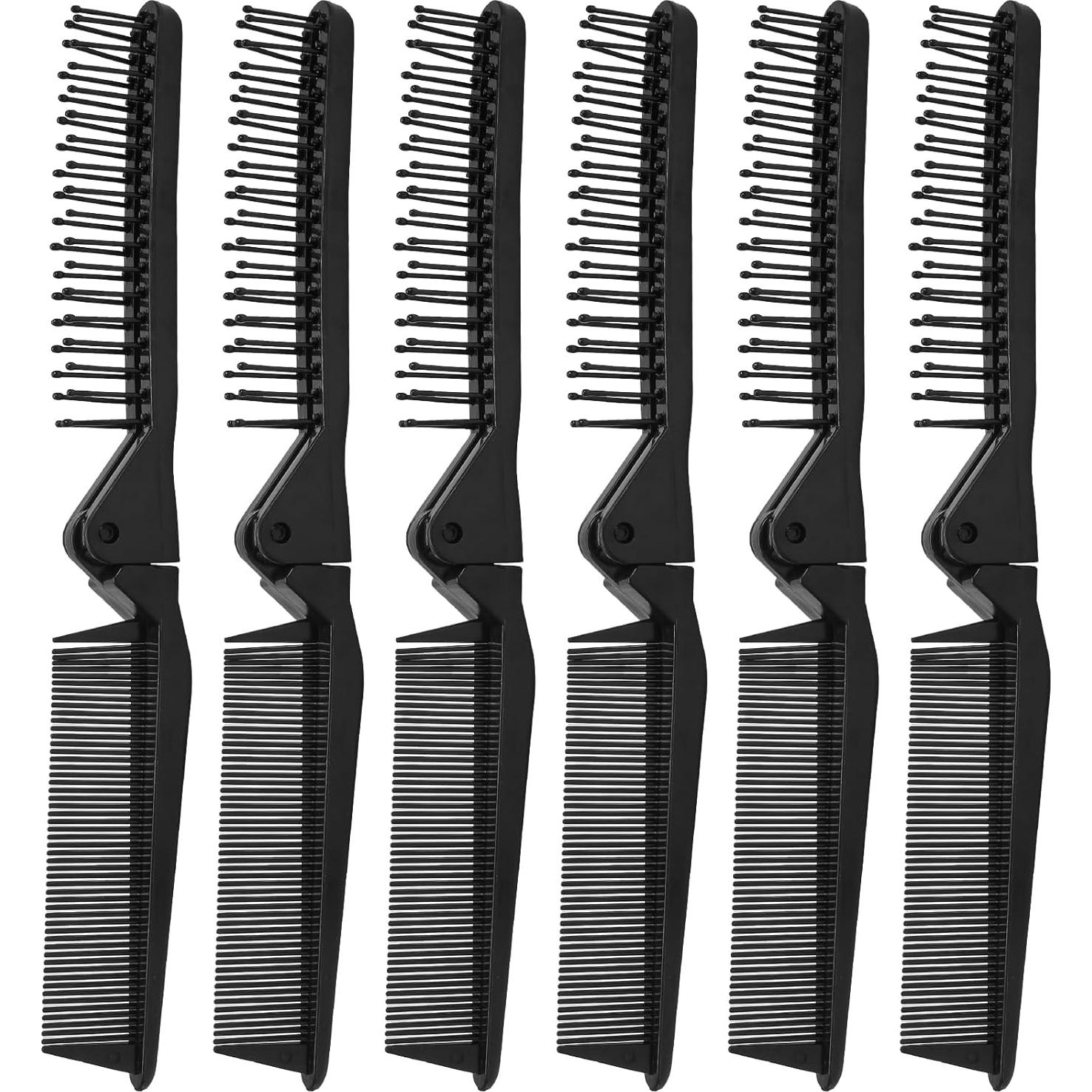 Peine Plegable Qjaiune 6 PCS Negro Compacto Viaje