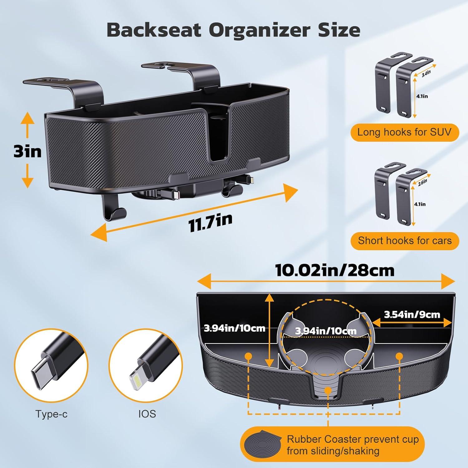 Soporte para Tazas y Organizador de Asiento Trasero MAGJIEYX