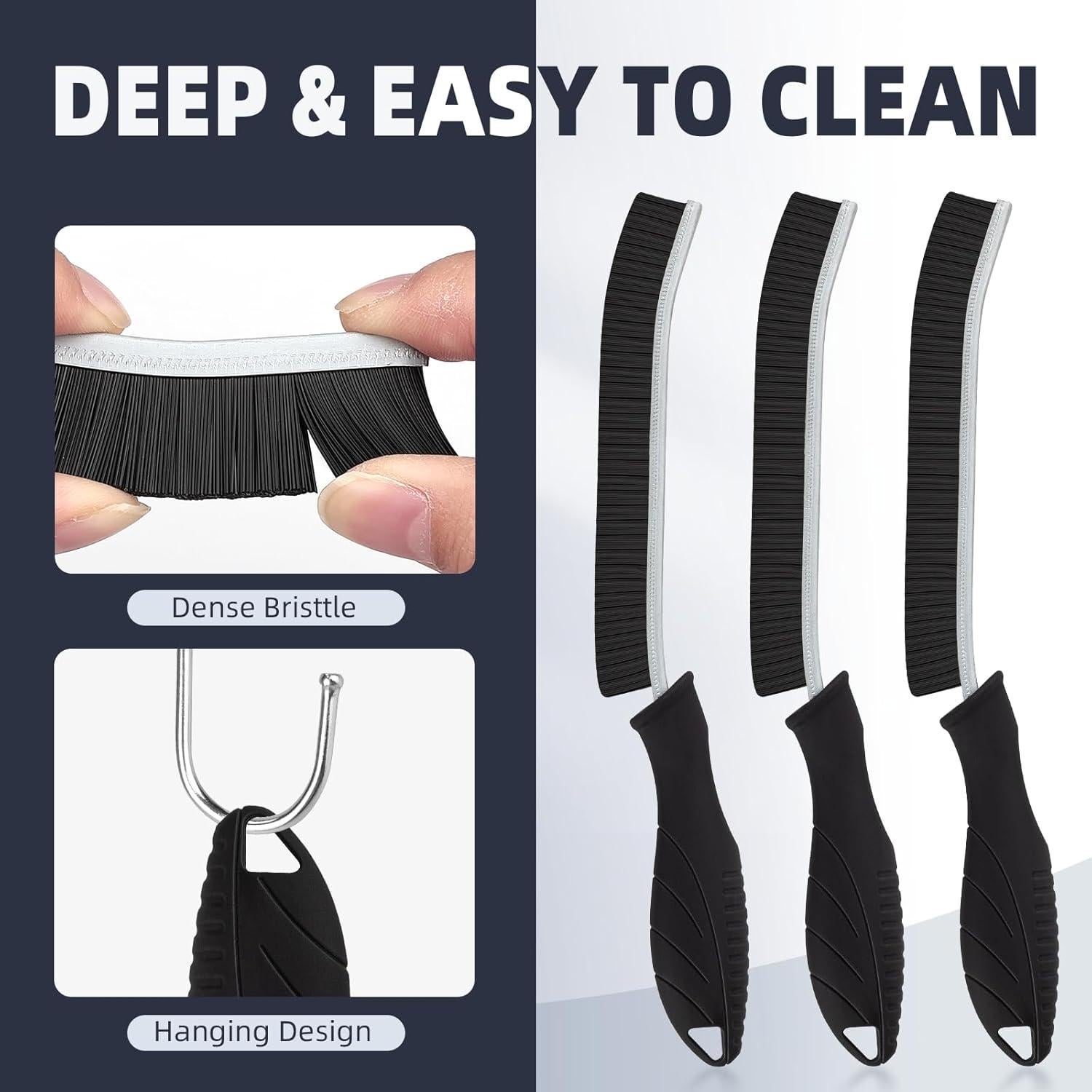 Cepillo de Limpieza FOOGWEE 6 Piezas Cerdas Duras Negro