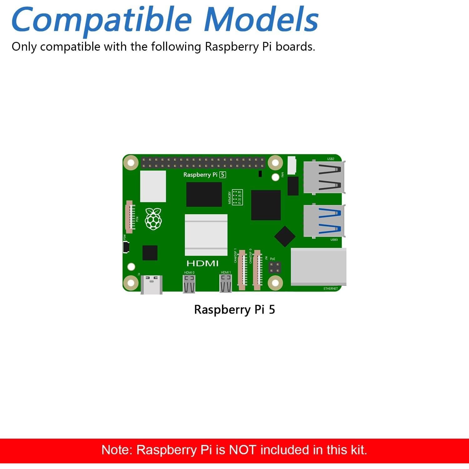 Adaptador M.2 NVMe Freenove V2 para Raspberry Pi 5 con SSD 128GB