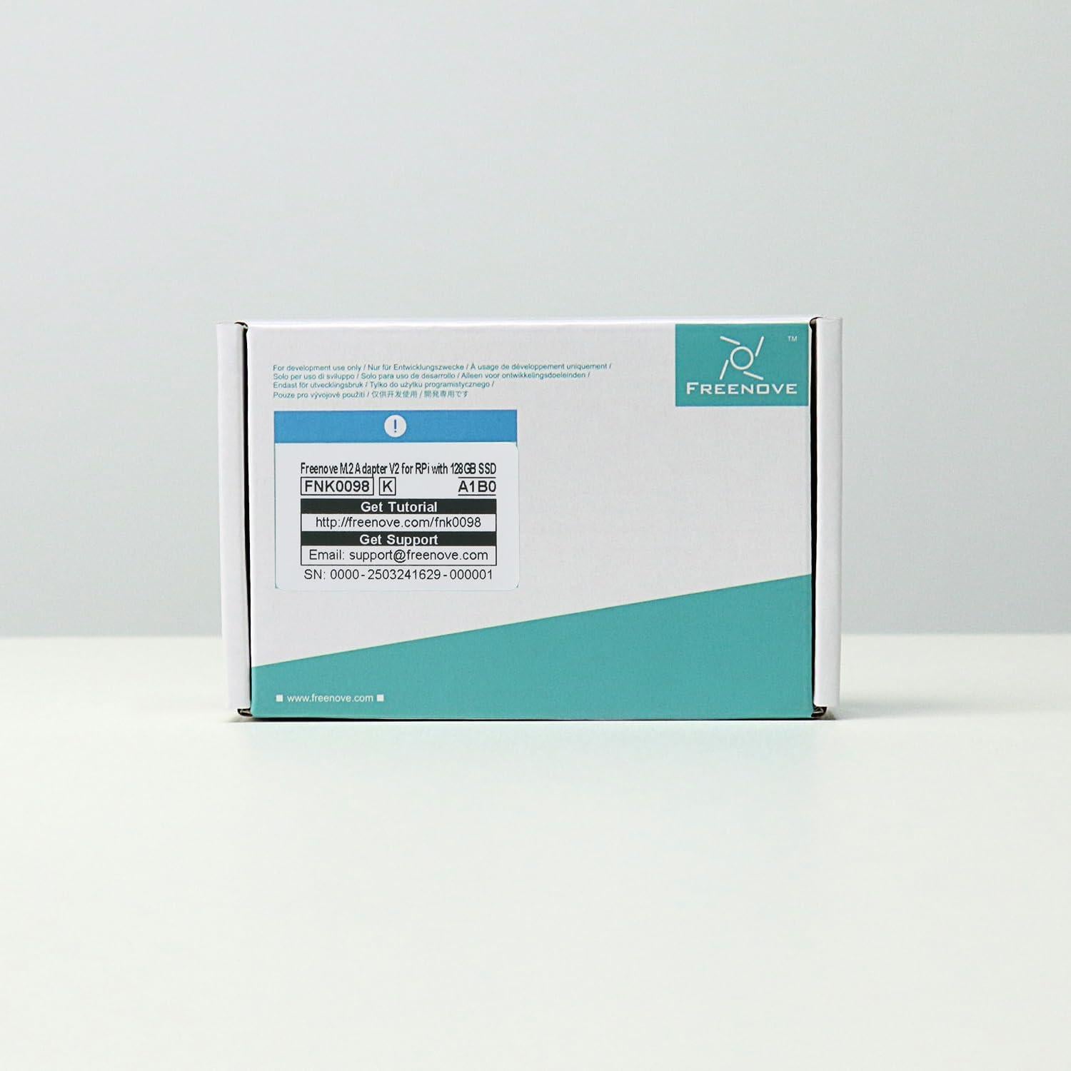 Adaptador M.2 NVMe Freenove V2 para Raspberry Pi 5 con SSD 128GB