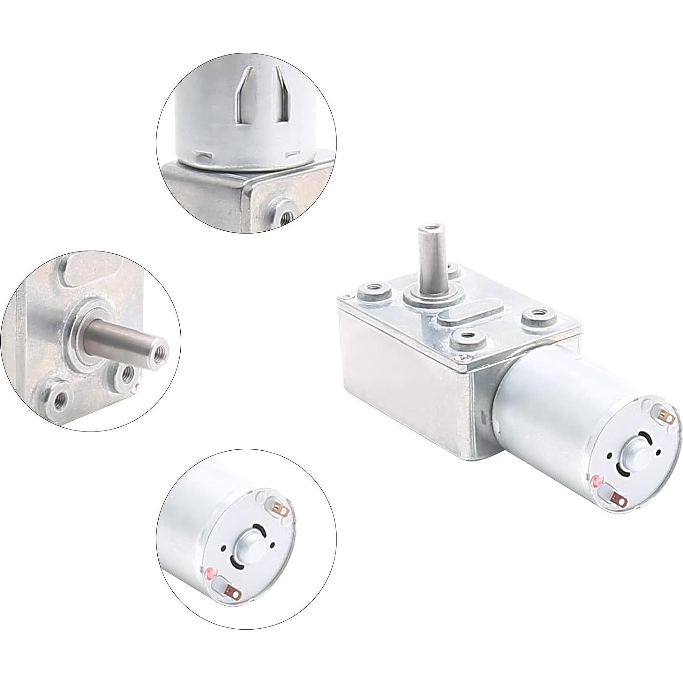 Motor de CC Jersvimc 12V 10RPM con engranaje de tornillo