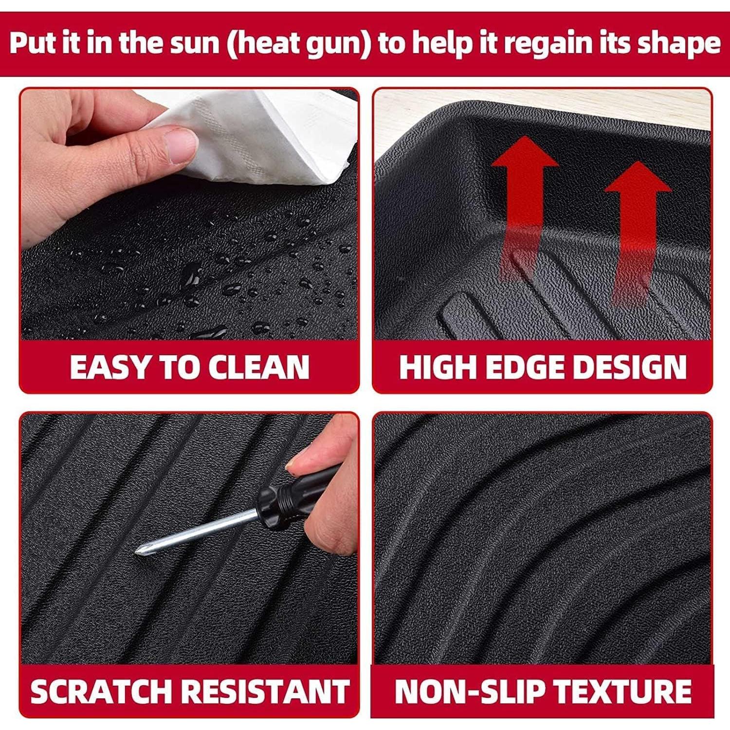 Naibeve Floor Mats for 2024 2025 Toyota Land Cruiser/Lexus GX550 5 Seats-All Weather for 2024 Toyota Land Cruiser Floor Mats Cargo Mat Liner Trunk Liner Waterproof Interior Accessories