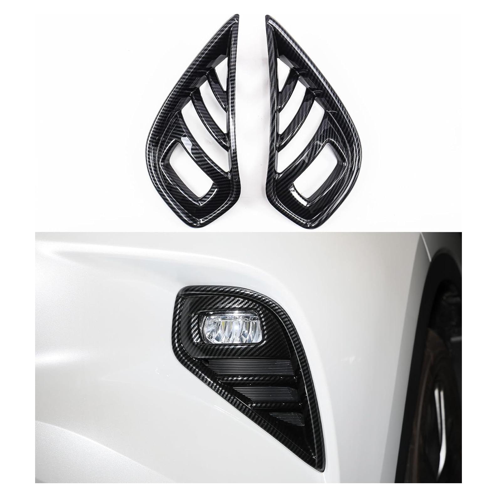 For Toyota Highlander 2025 2024 2023 2022 2021 2020 Front Fog Light Cover Trims, Carbon Fiber Exterior Sporty Decorative Strip Cover Molding Trims for Highlander