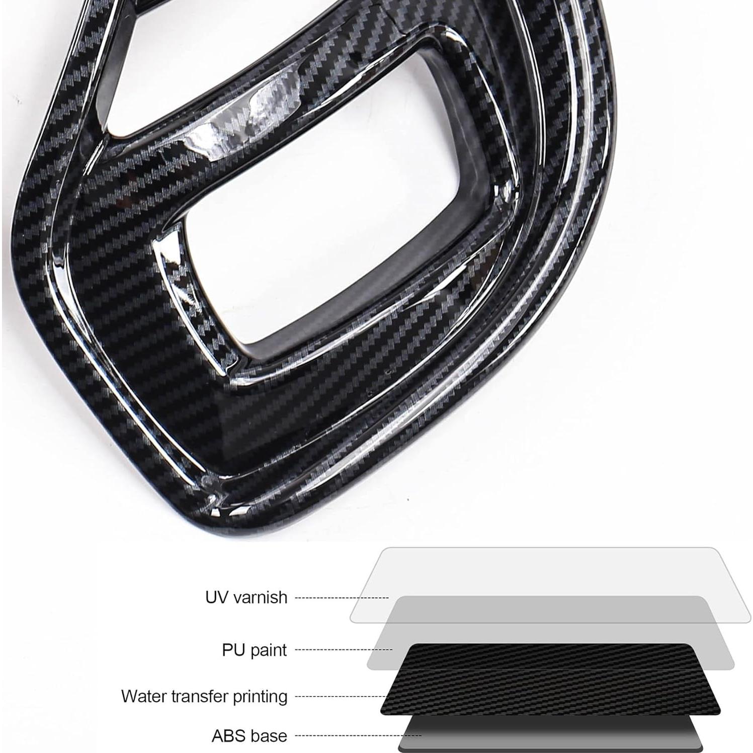 For Toyota Highlander 2025 2024 2023 2022 2021 2020 Front Fog Light Cover Trims, Carbon Fiber Exterior Sporty Decorative Strip Cover Molding Trims for Highlander