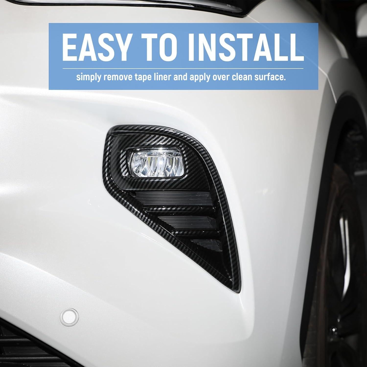 For Toyota Highlander 2025 2024 2023 2022 2021 2020 Front Fog Light Cover Trims, Carbon Fiber Exterior Sporty Decorative Strip Cover Molding Trims for Highlander