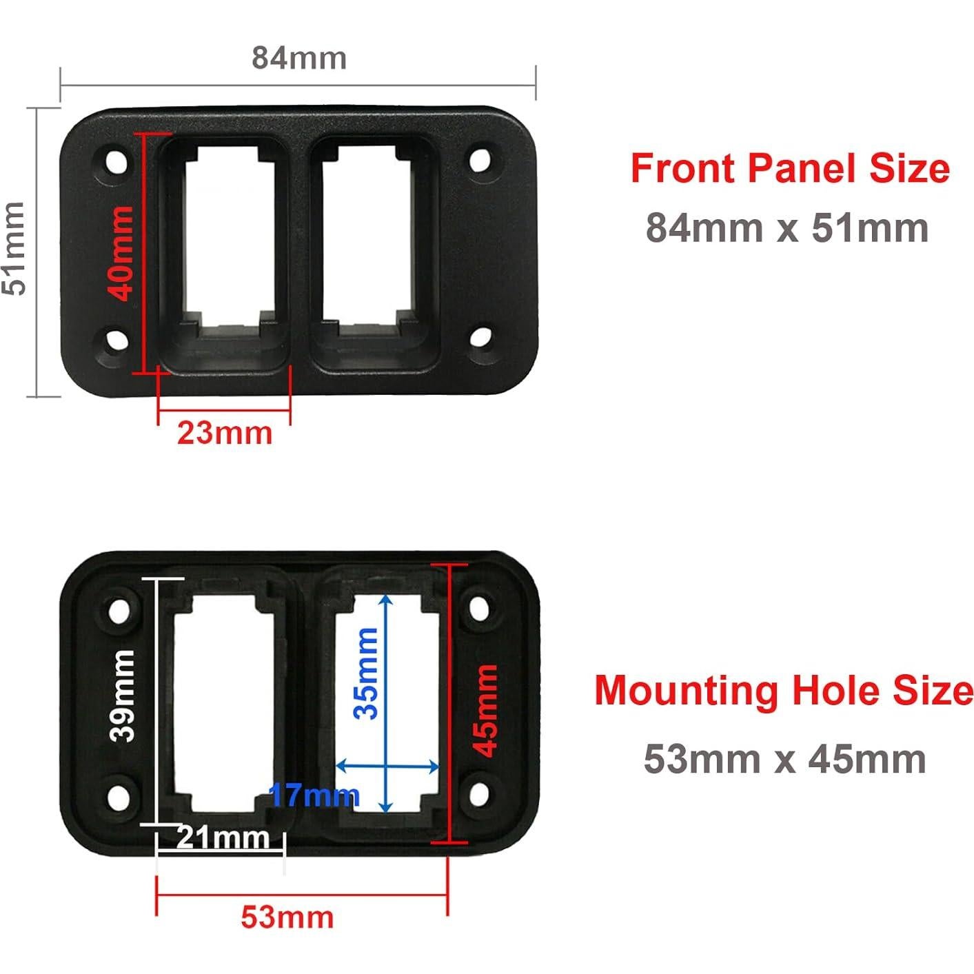 Carcasa de Interruptor Doble 39mm x 21mm para Toyota Prado Hilux