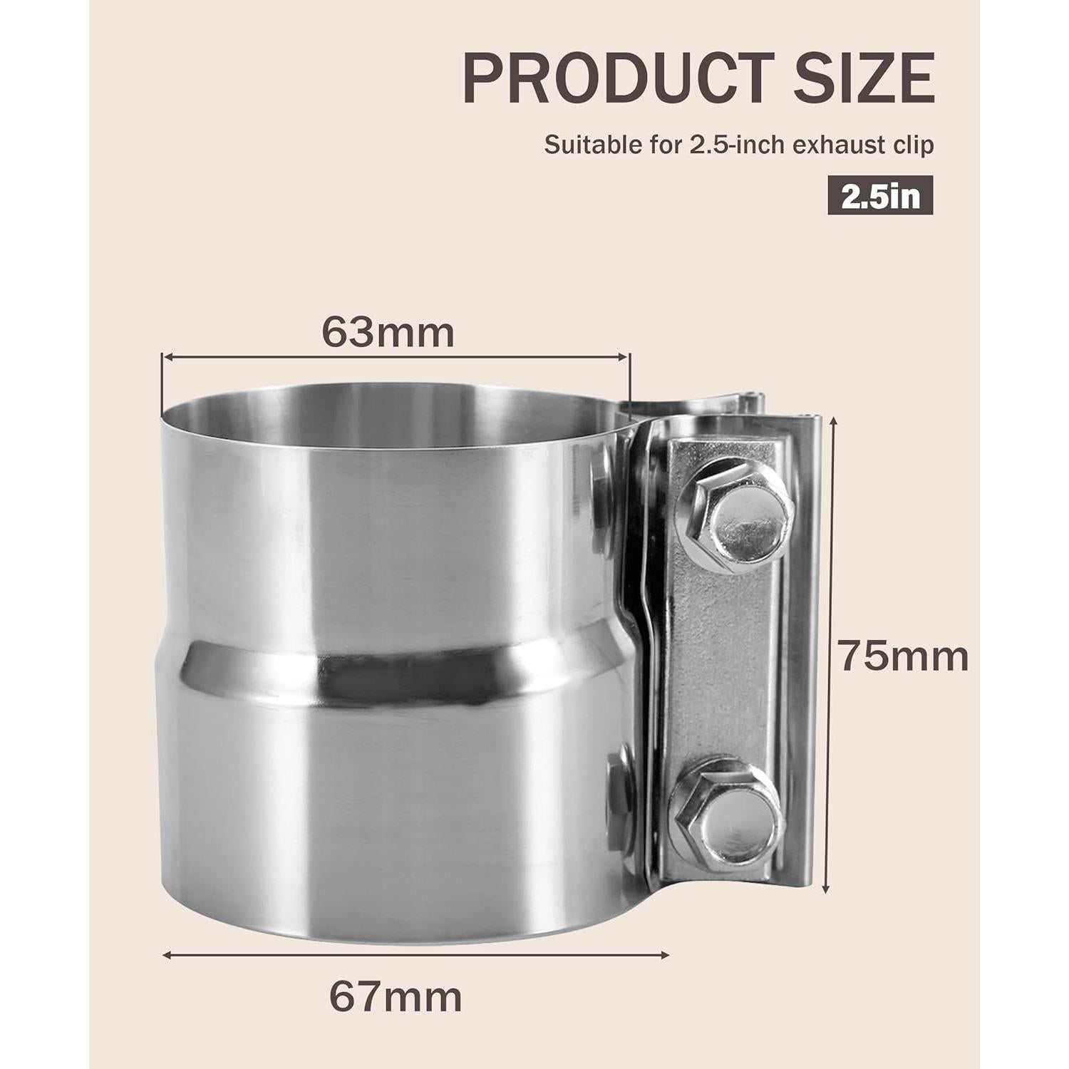 Abrazadera de Escape Acero Inoxidable bylikeho 2.5" (6.35 cm)