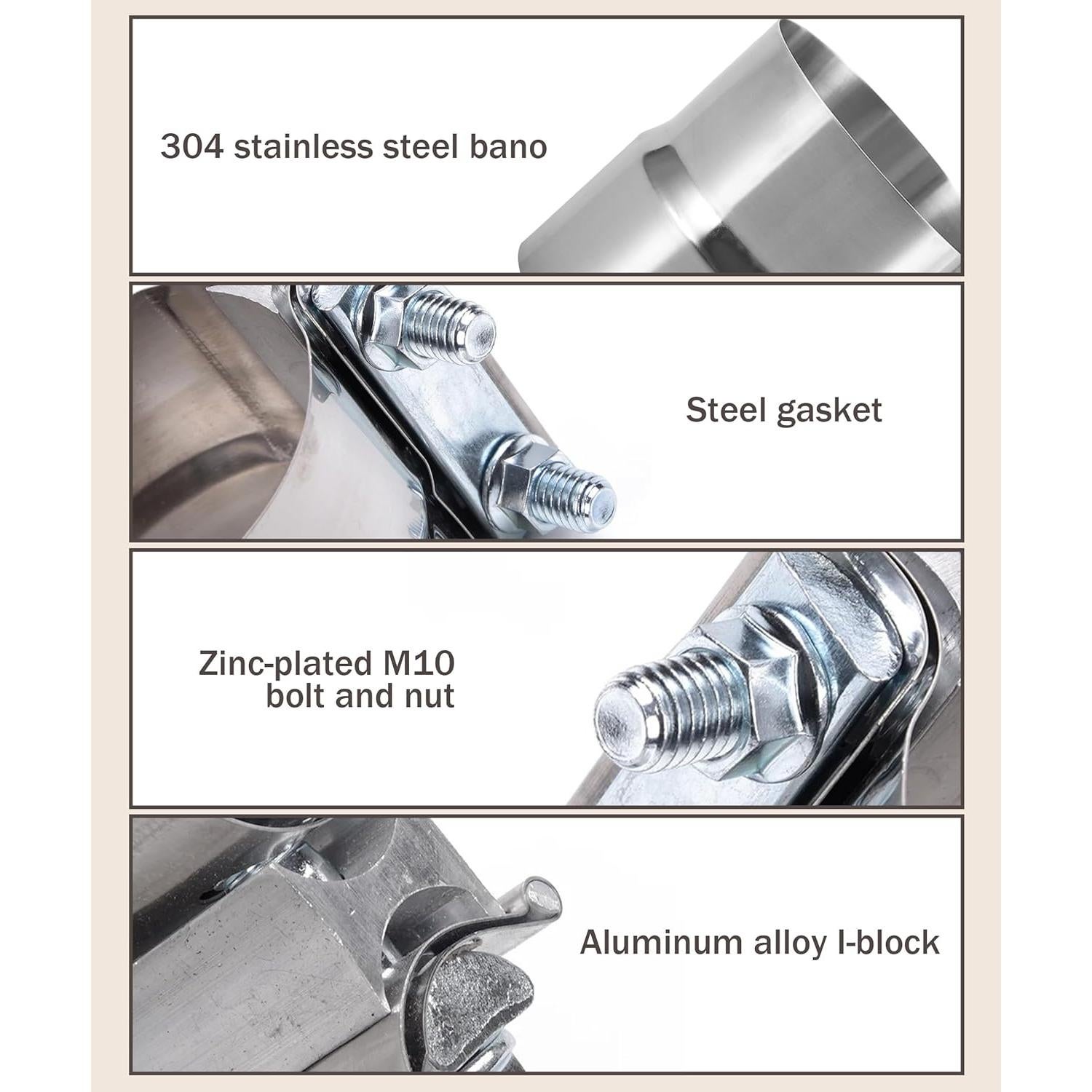 Abrazadera de Escape Acero Inoxidable bylikeho 2.5" (6.35 cm)