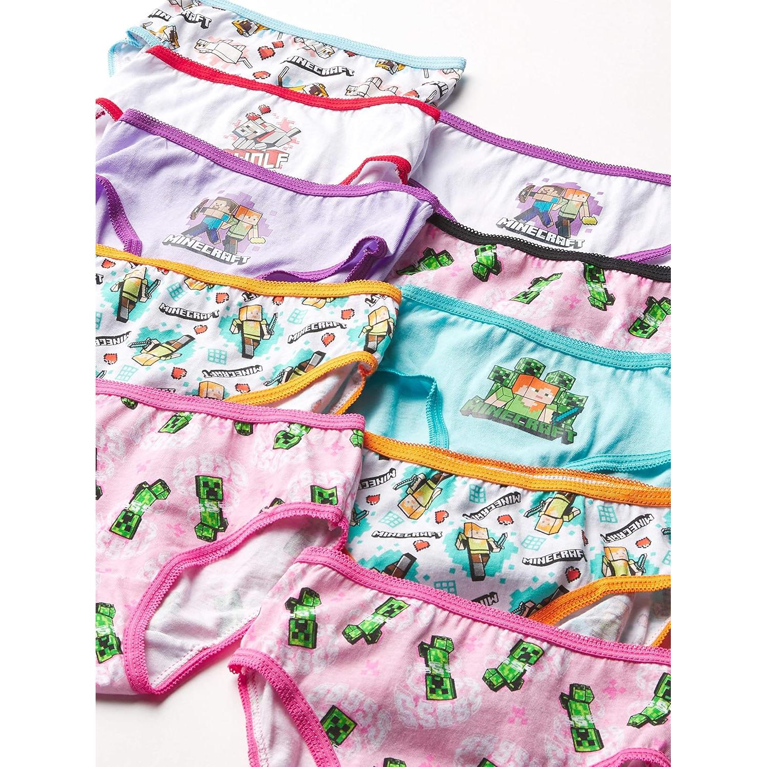 Ropa Interior Niñas Minecraft 10-Pack 100% Algodón Talla 4-10
