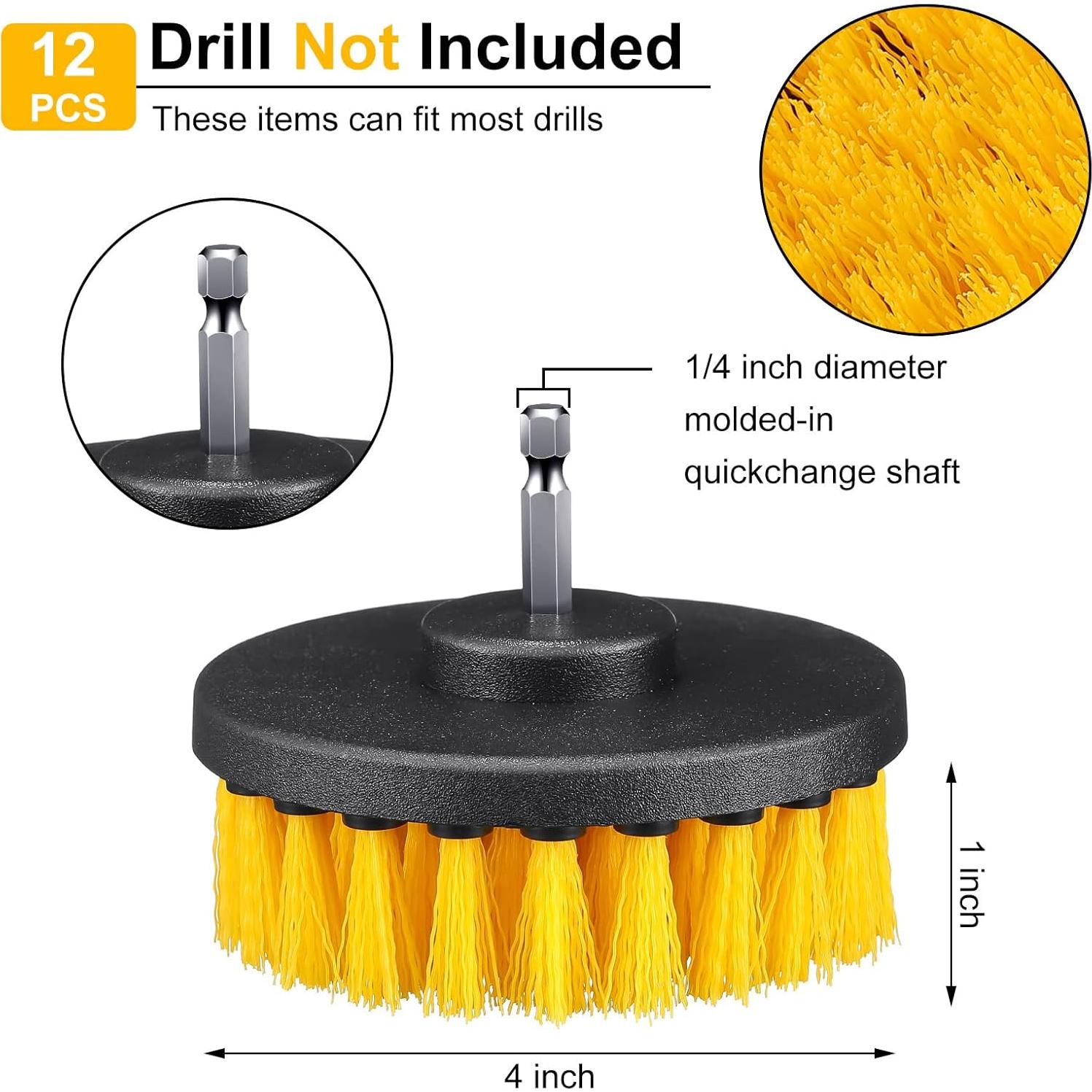 Kit de cepillos de limpieza Remerry 12 Pcs Nylon Amarillo