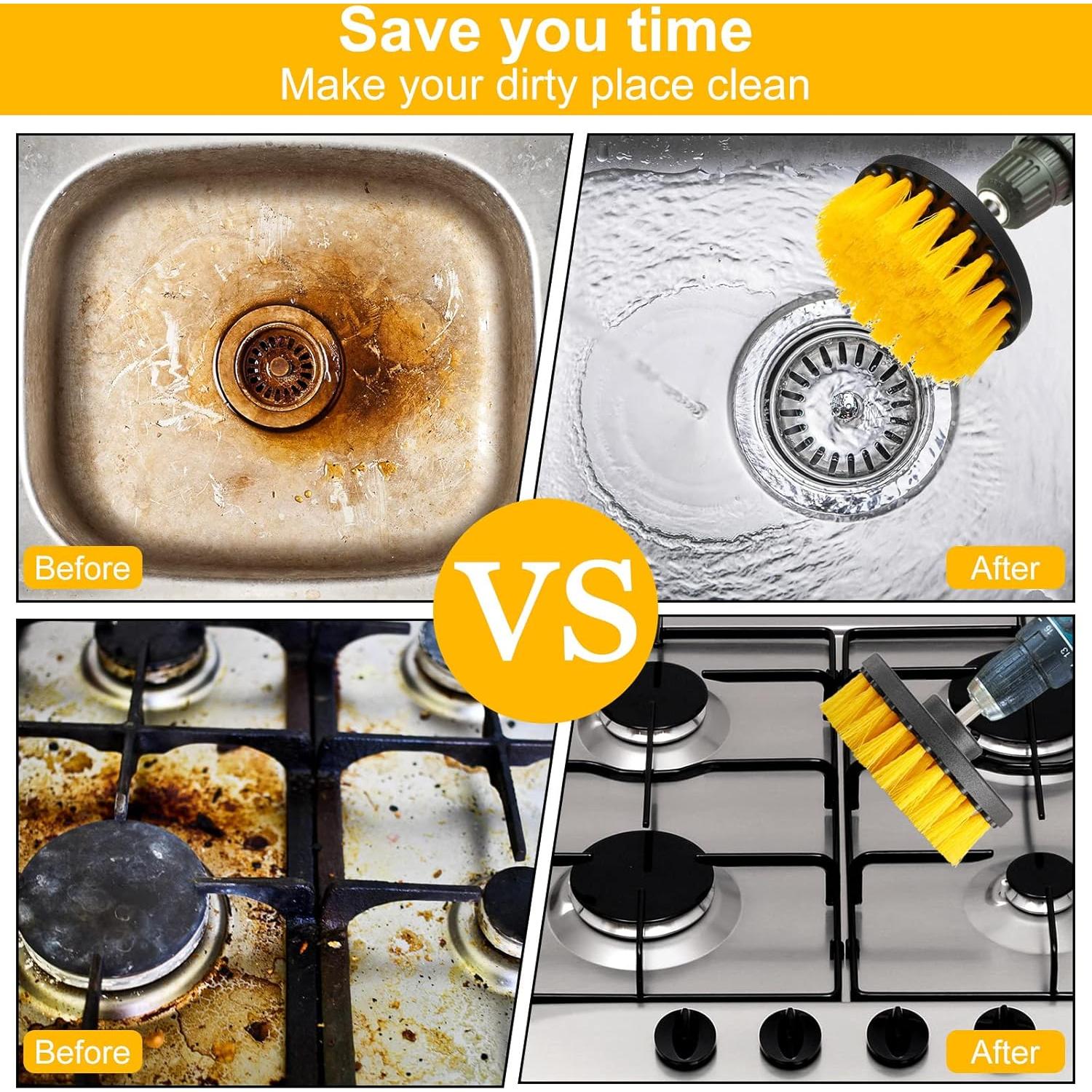 Kit de cepillos de limpieza Remerry 12 Pcs Nylon Amarillo