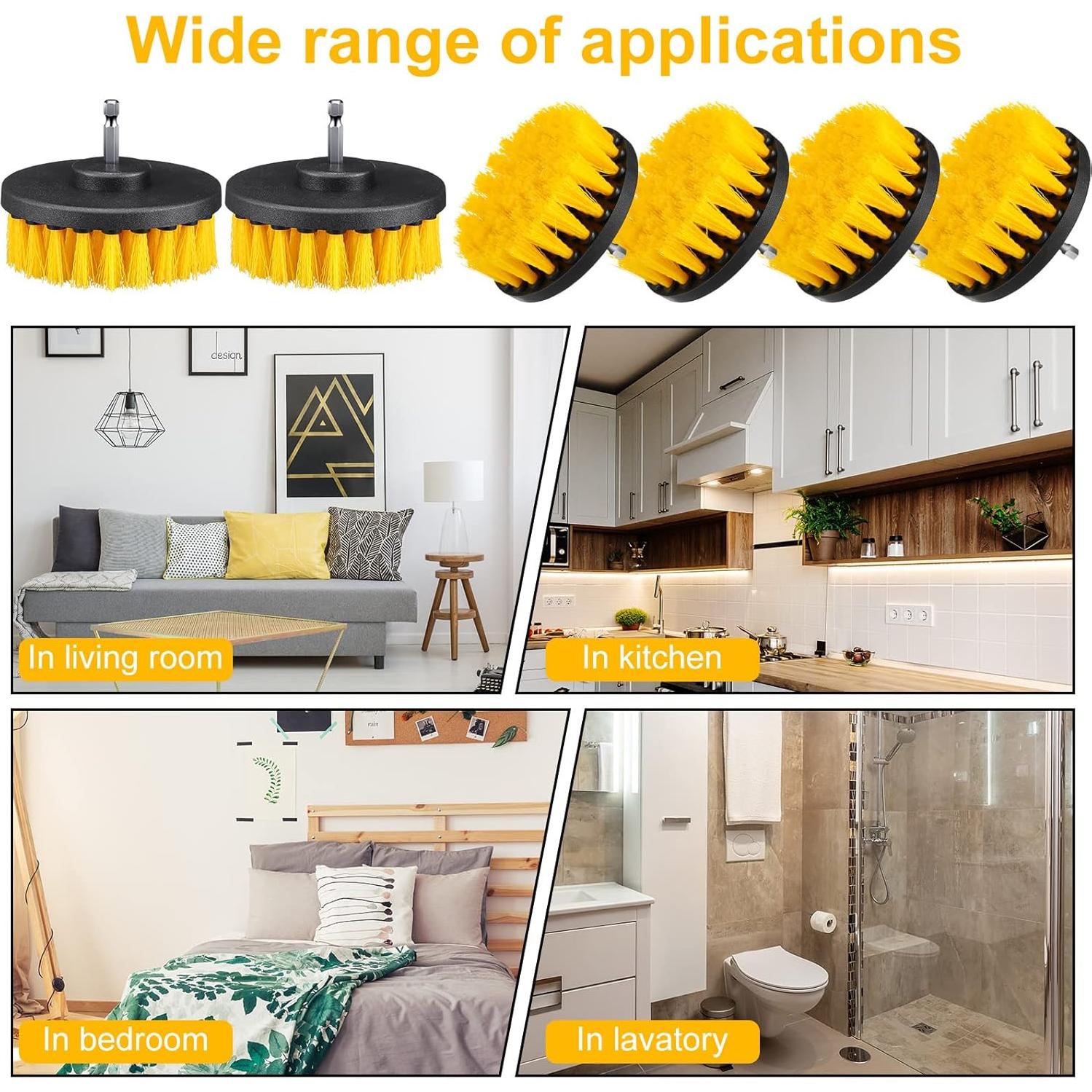 Kit de cepillos de limpieza Remerry 12 Pcs Nylon Amarillo