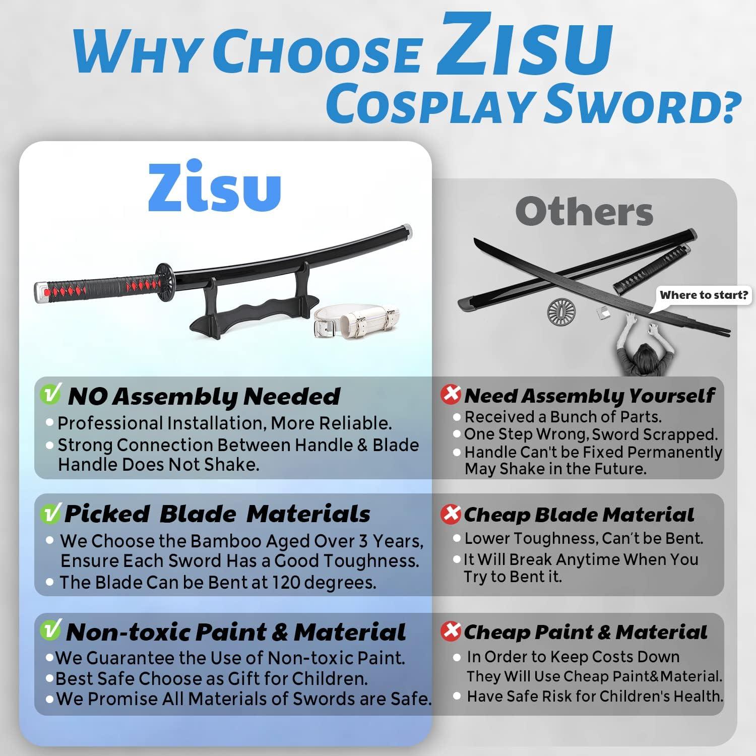 Espada Katana Zisu DS001 para Cosplay Tanjirou 105.7 cm