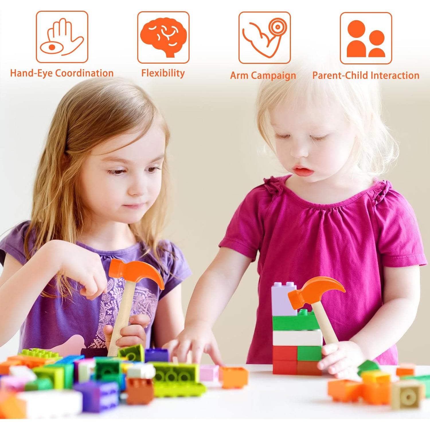 Juguete Martillo de Madera Hxezoc 16.5x7.6cm Naranja