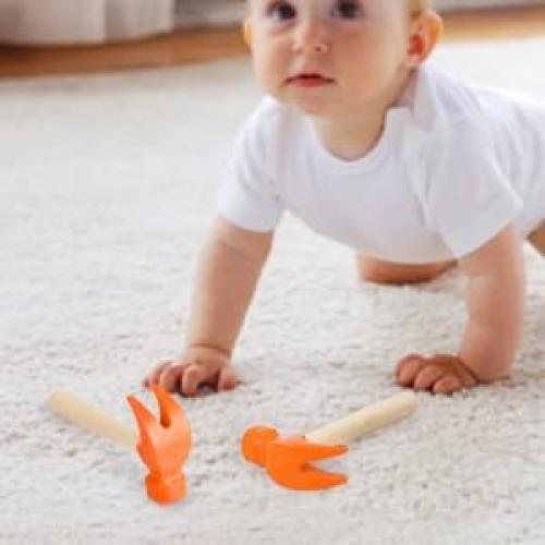 Juguete Martillo de Madera Hxezoc 16.5x7.6cm Naranja