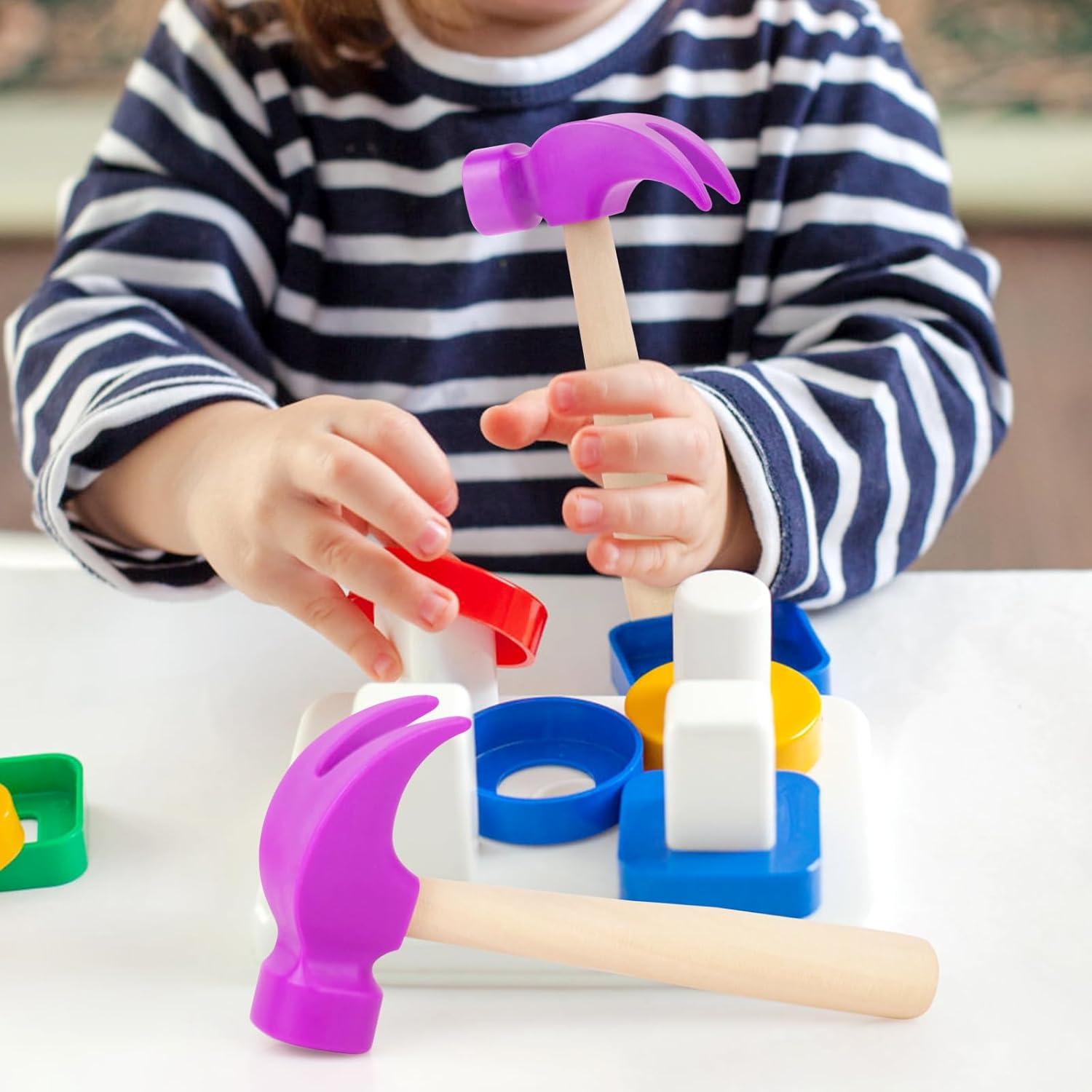 Paquete de 2 Juguetes Martillo de Madera Hxezoc 16.5x7.6cm