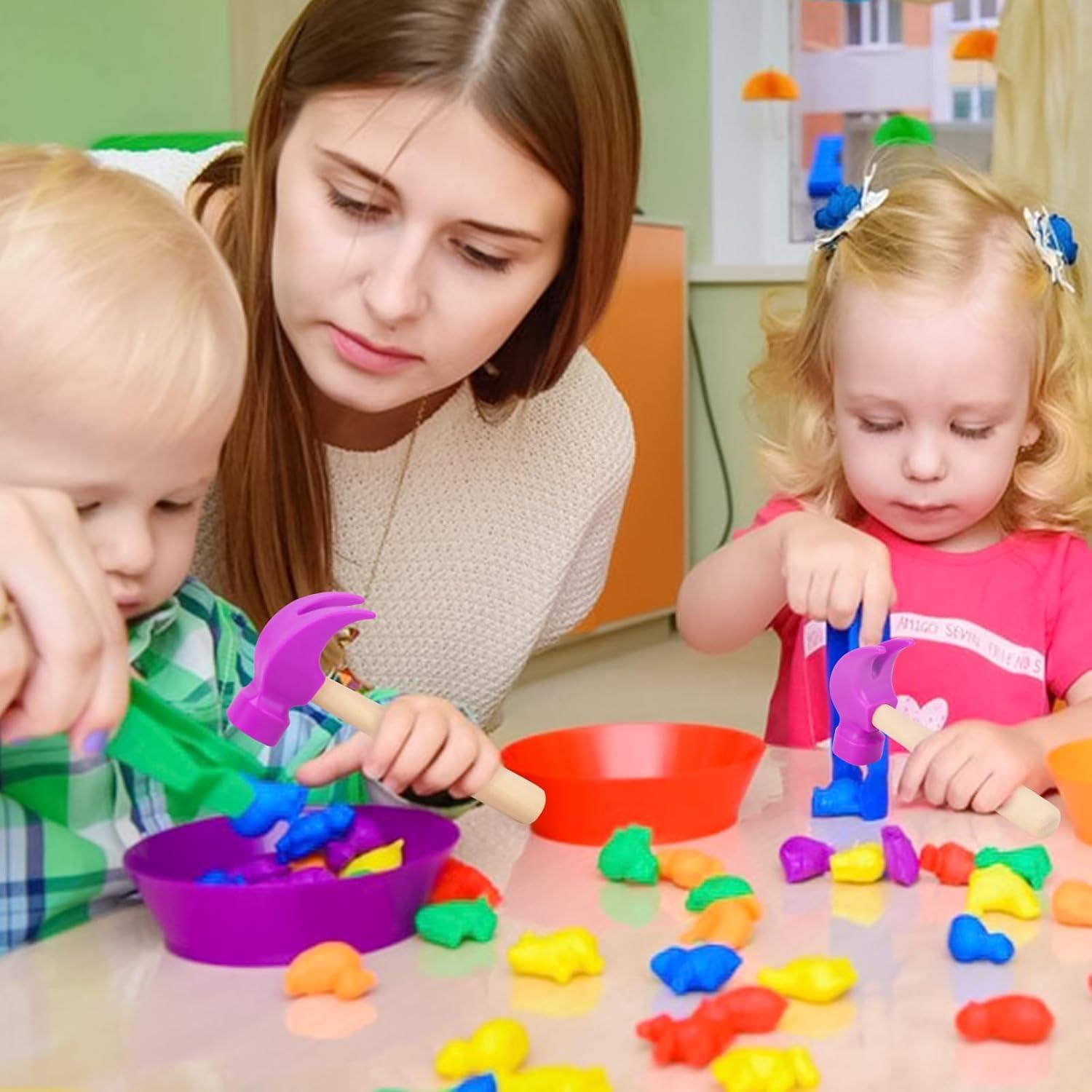 Paquete de 2 Juguetes Martillo de Madera Hxezoc 16.5x7.6cm
