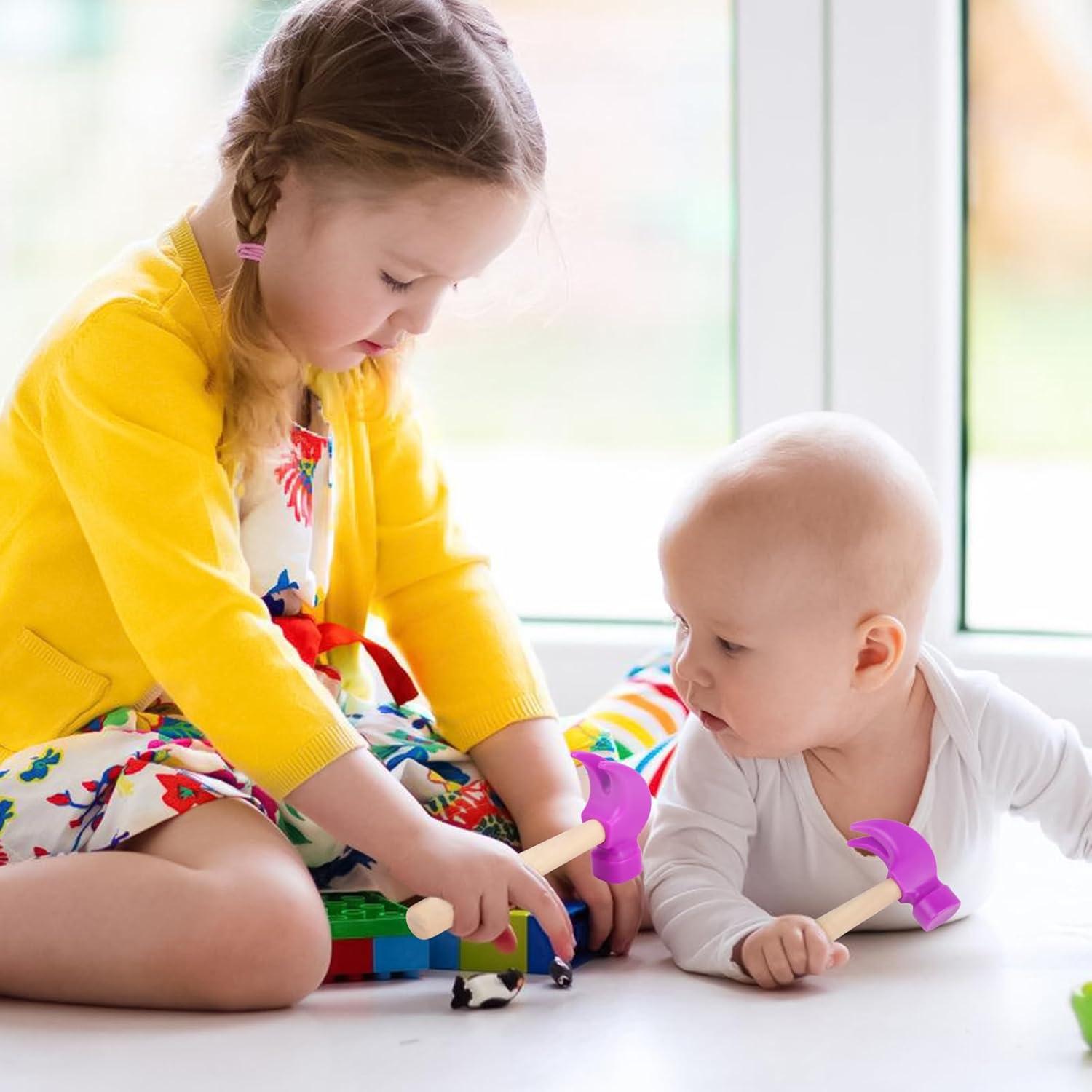 Paquete de 2 Juguetes Martillo de Madera Hxezoc 16.5x7.6cm