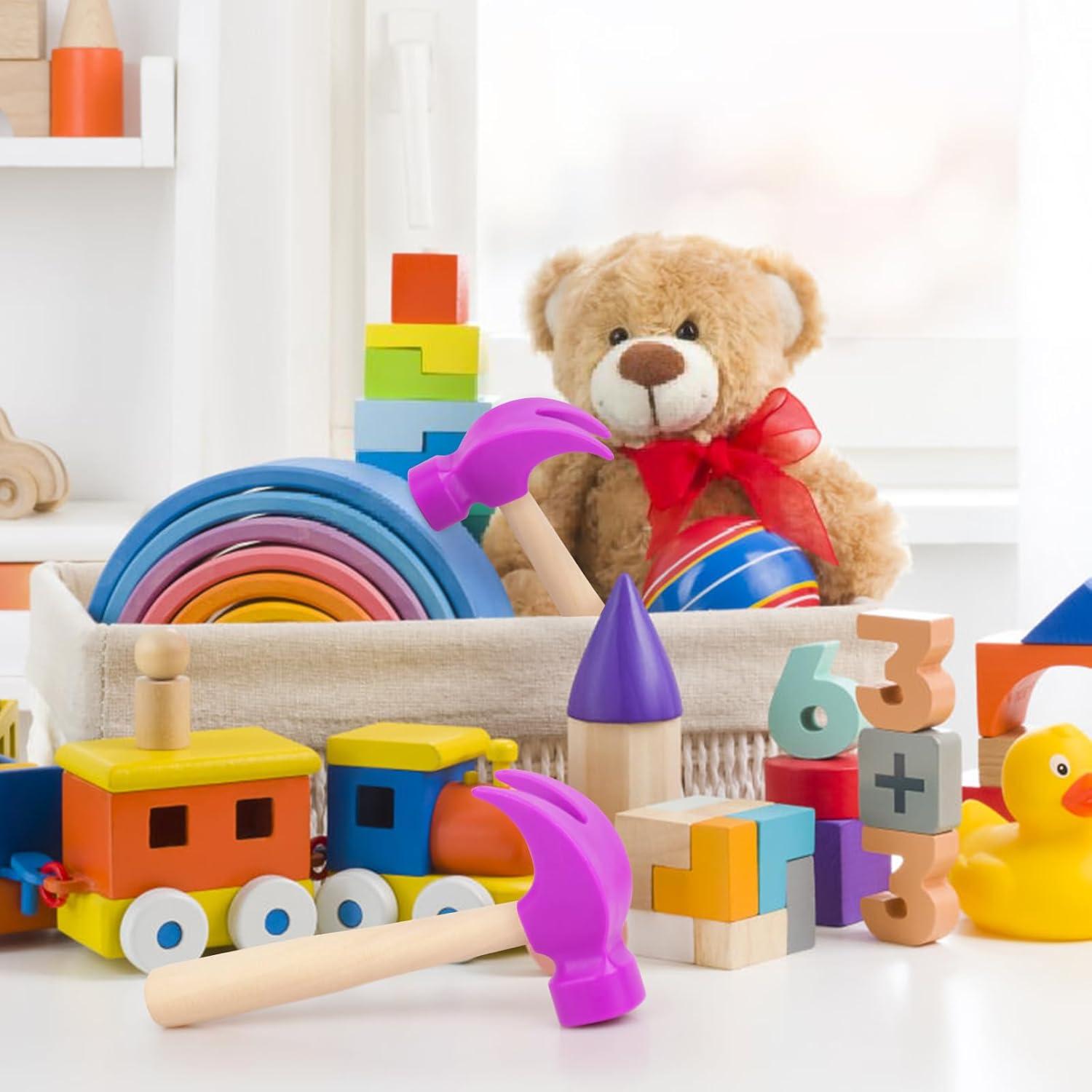 Paquete de 2 Juguetes Martillo de Madera Hxezoc 16.5x7.6cm