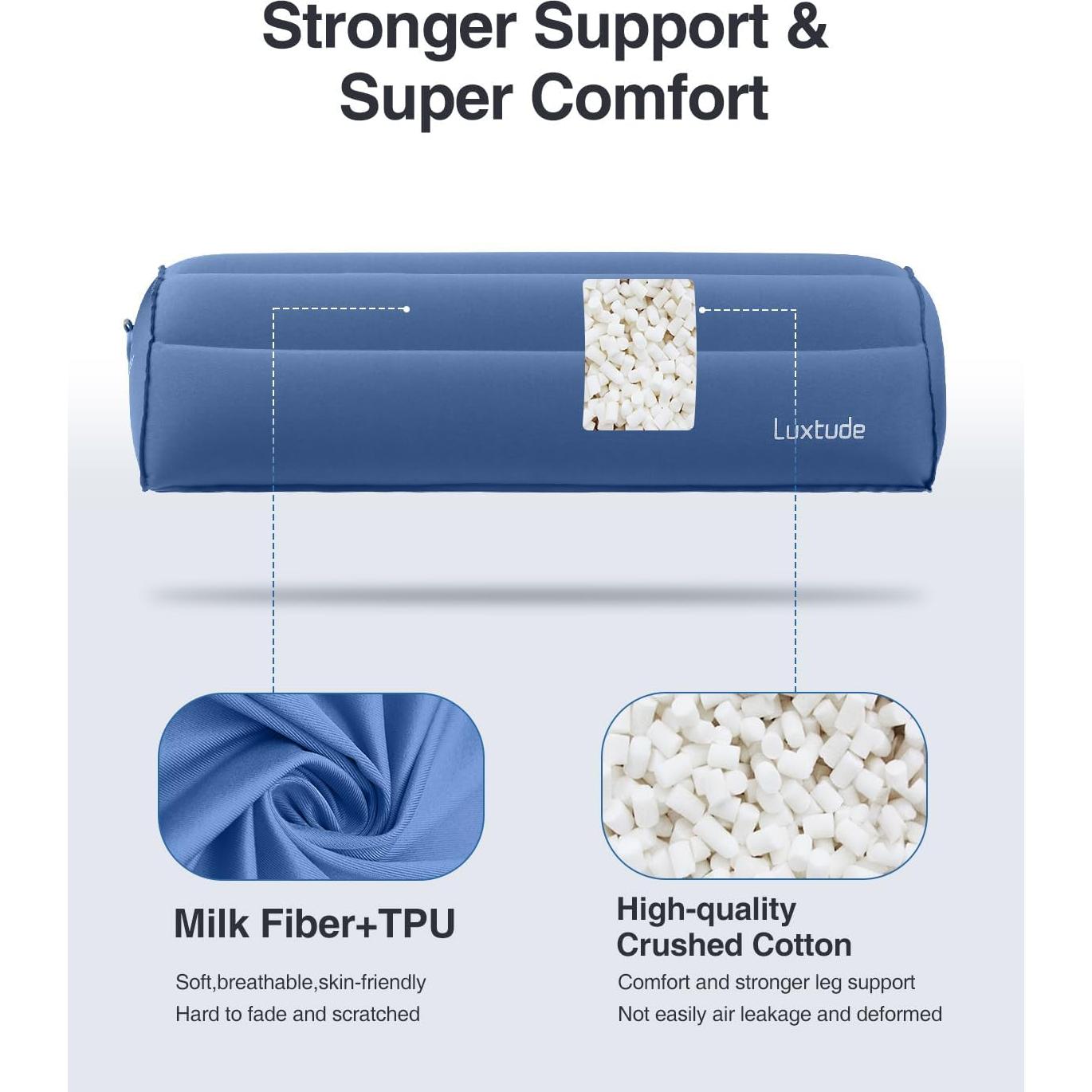 Almohada Inflable Luxtude Media Luna Soporte Rodillas 51x20.8cm