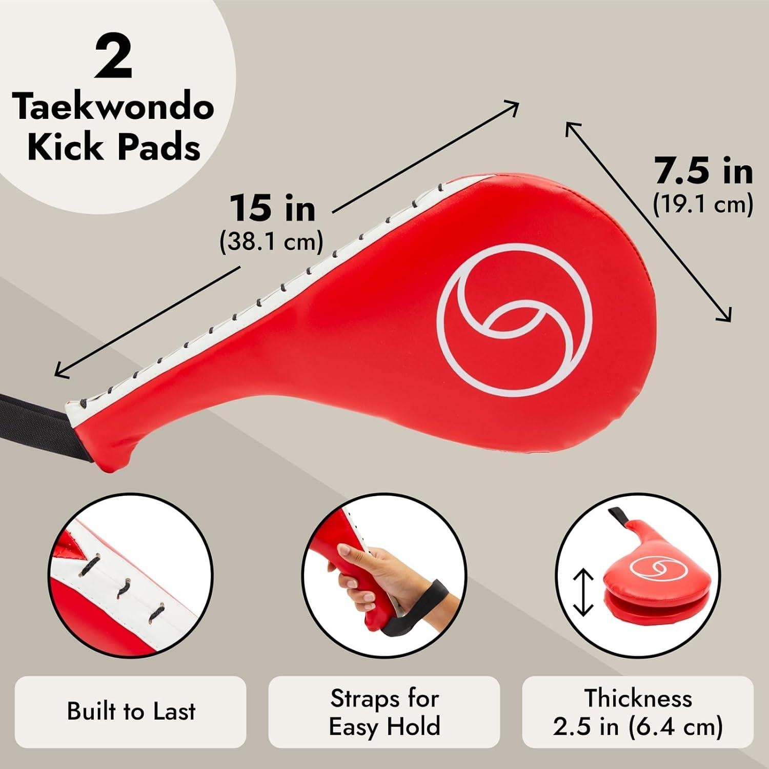 Pads de Patada Juvale para Taekwondo - 2 Piezas Rojas