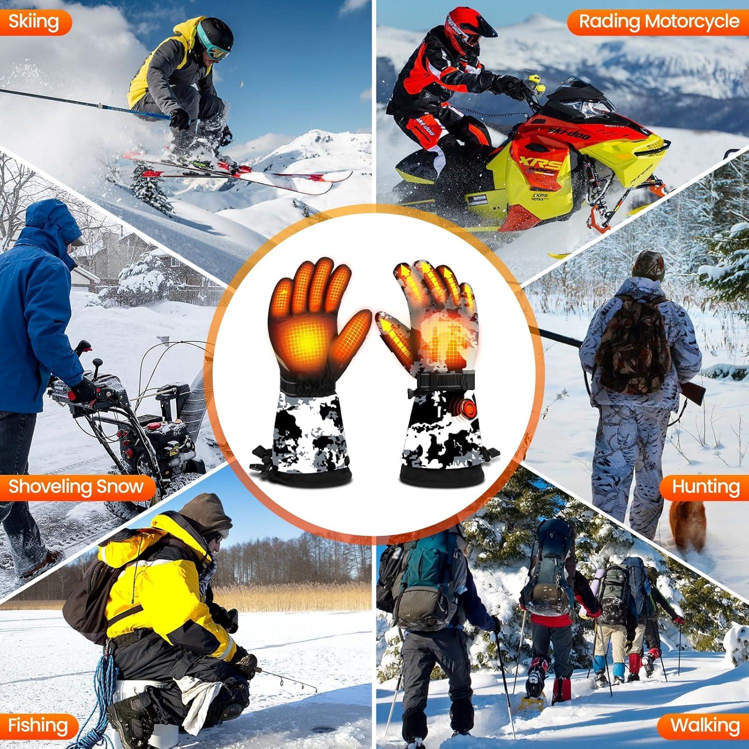 Guantes Calentados MADETEC Unisex 7.4V Impermeables Camuflaje