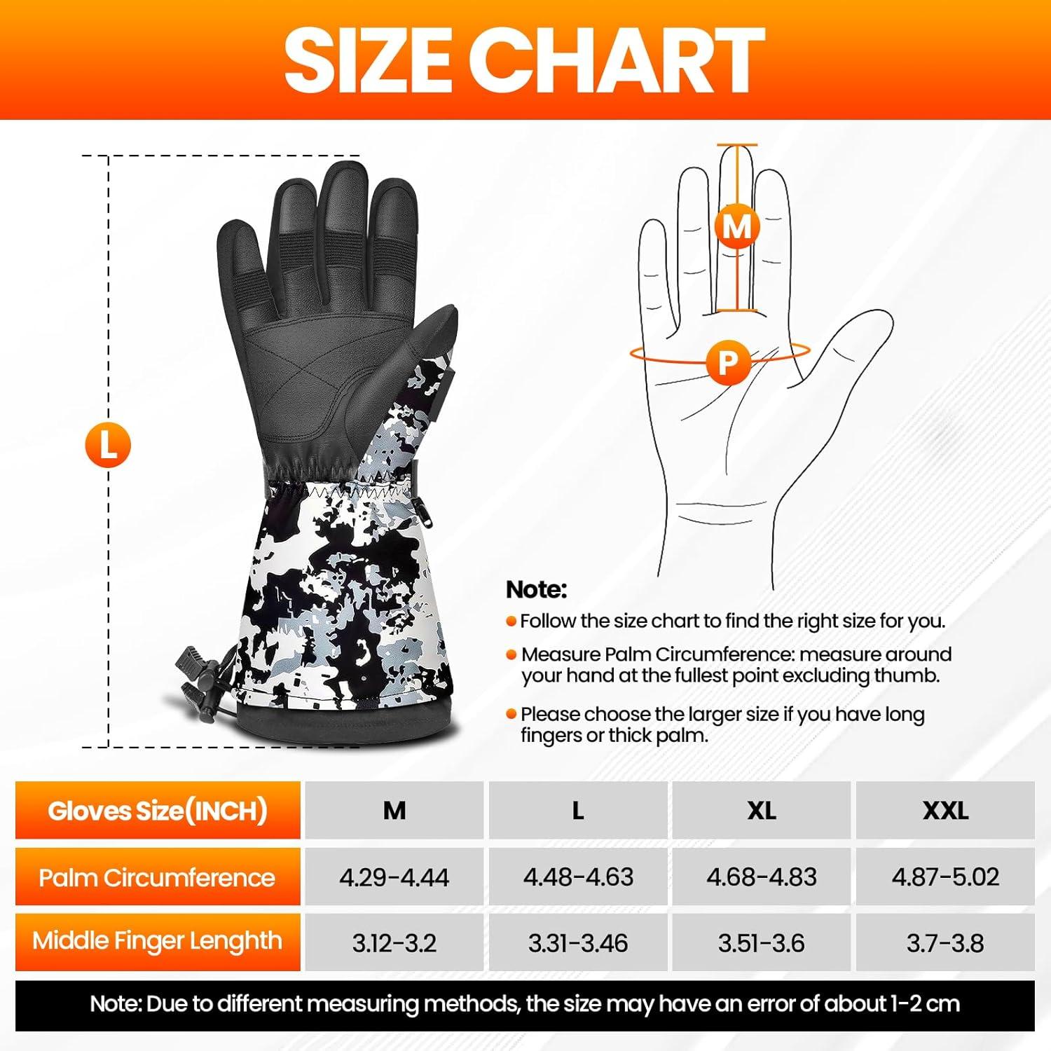 Guantes Calentados MADETEC Unisex 7.4V Impermeables Camuflaje