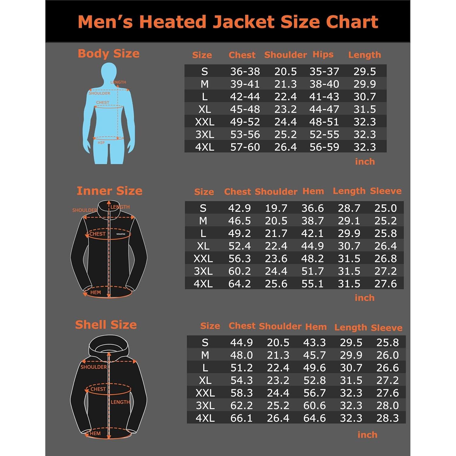 Chaqueta Térmica 3-en-1 Venustas para Hombre Resistente al Agua