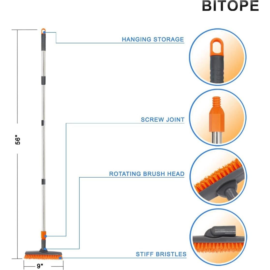 Limpiador de Juntas BITOPE con Mango Ajustable y Cabezal V