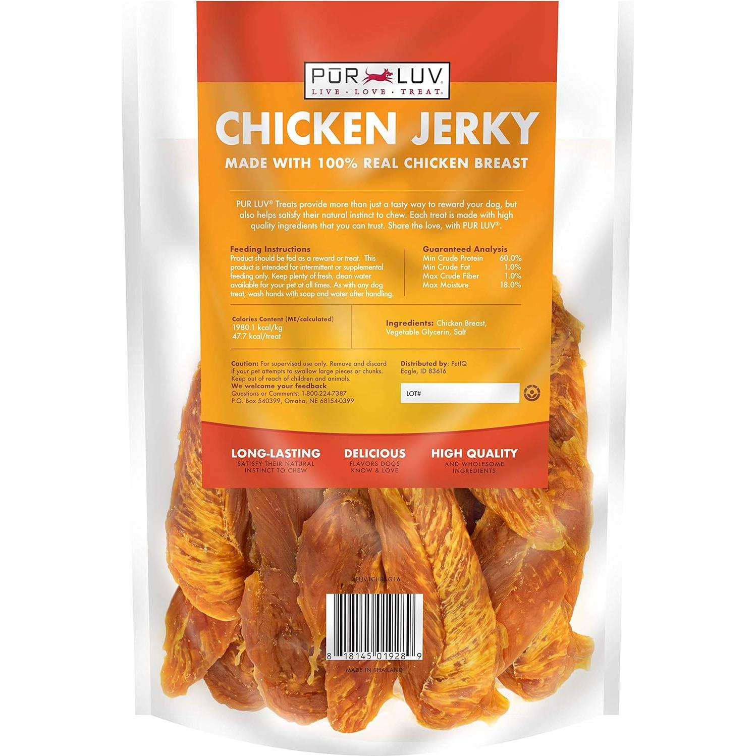Galletas para Perros Pur Luv Jerky de Pollo 0.45 kg